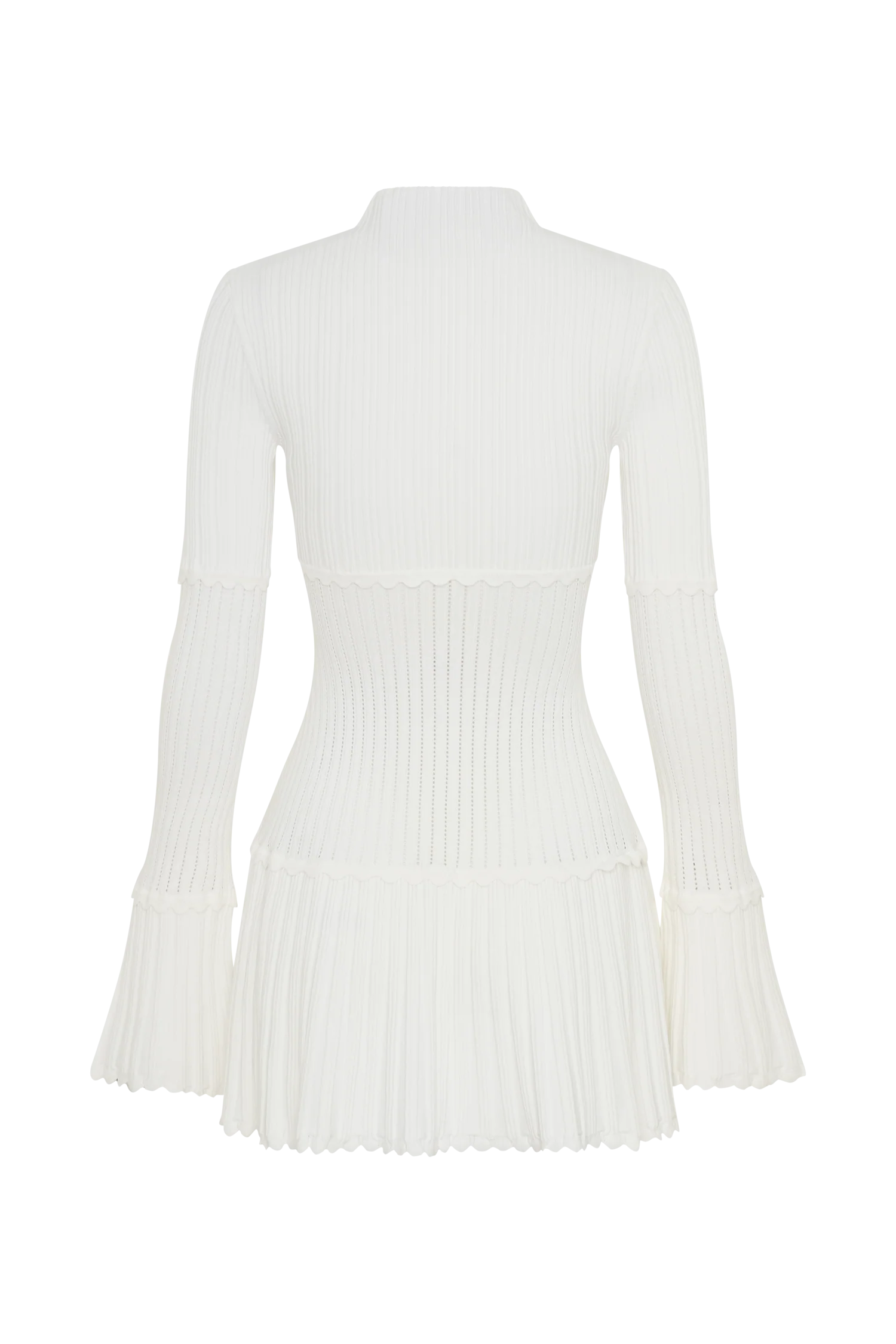 Adena Pointelle Knit Mini Dress - Ivory