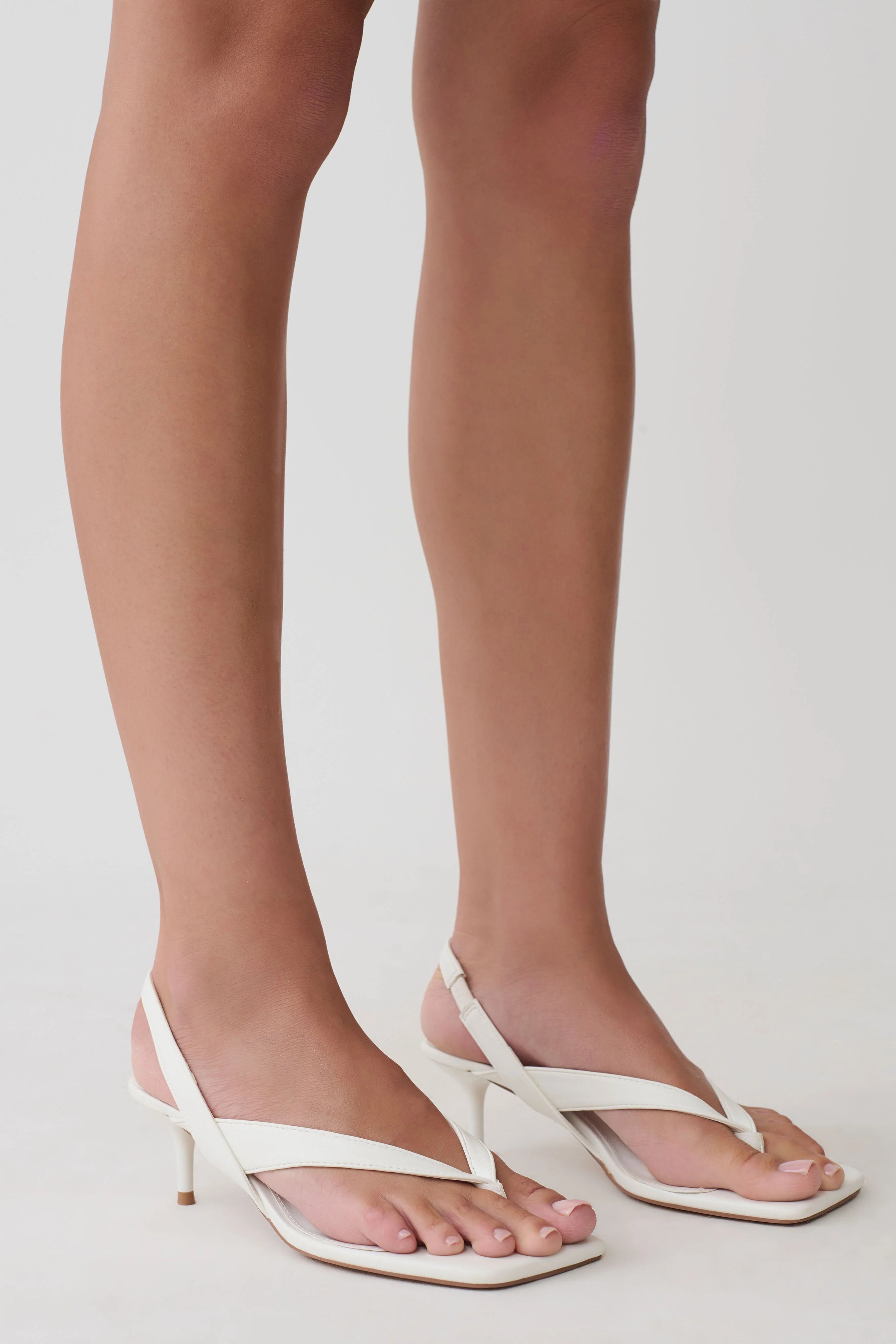 Mai Sling Back Thong Heel - White