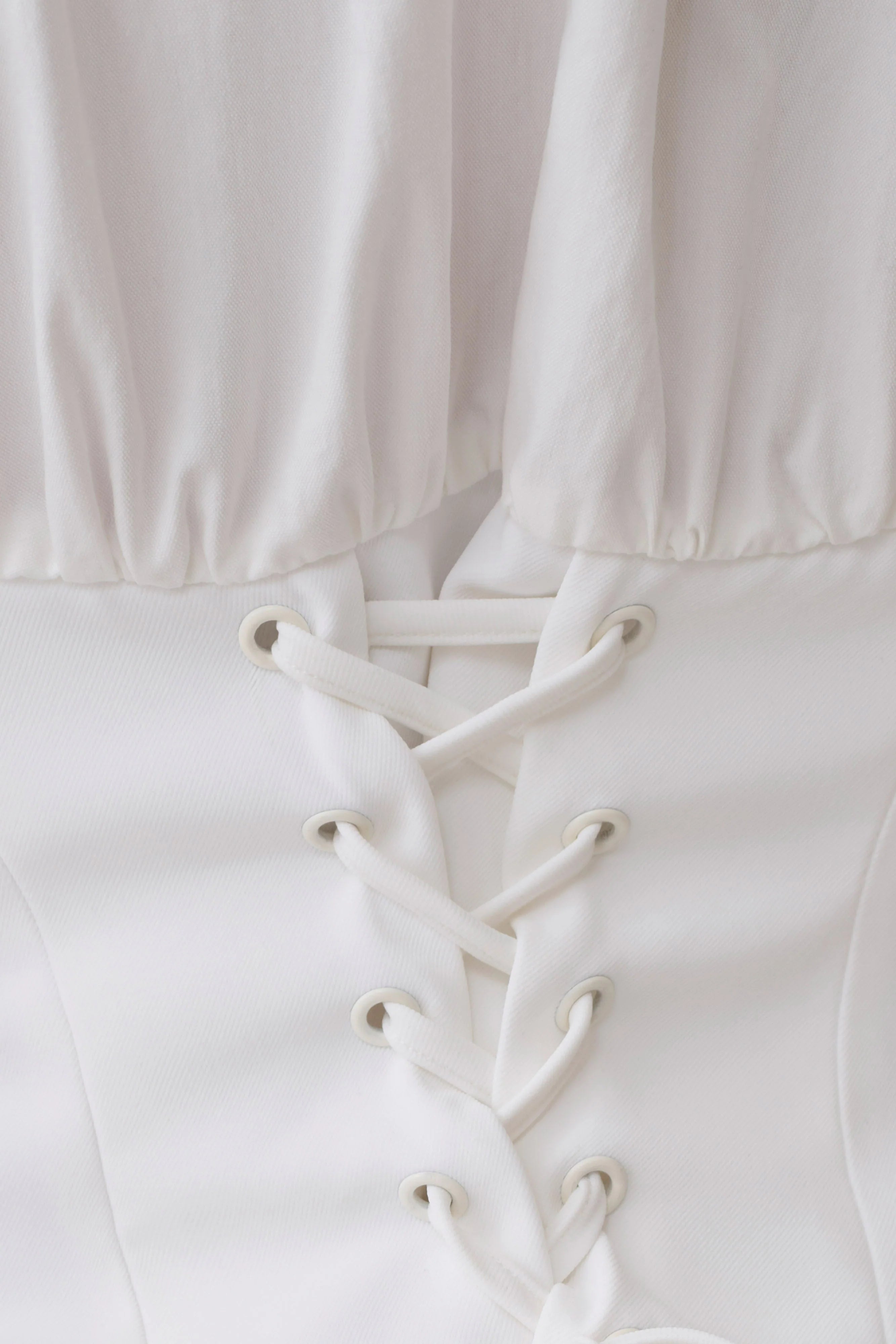 Noelia Tie Back Short Sleeve Shirt - White