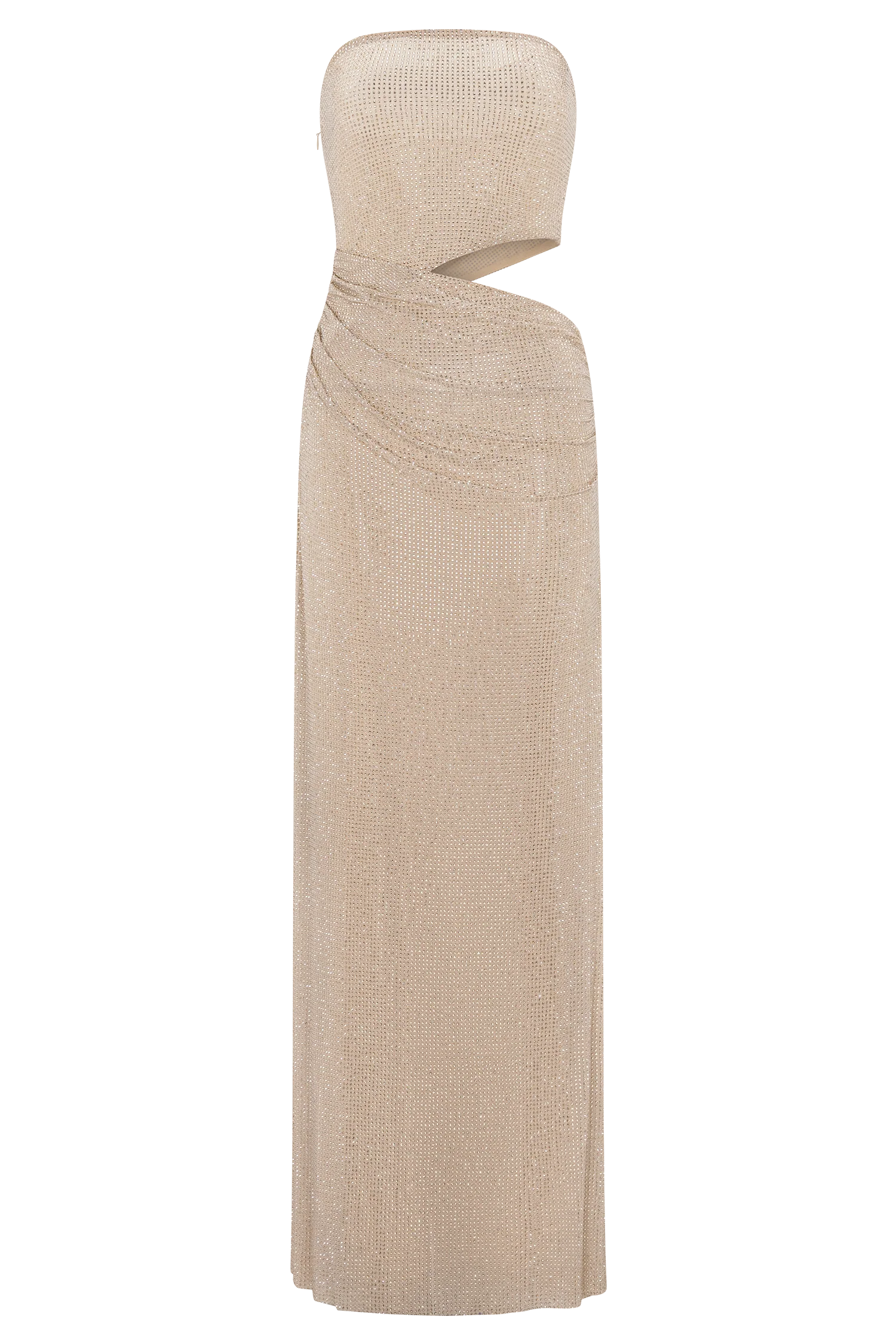 Starla Strapless Diamante Maxi Dress - Gold