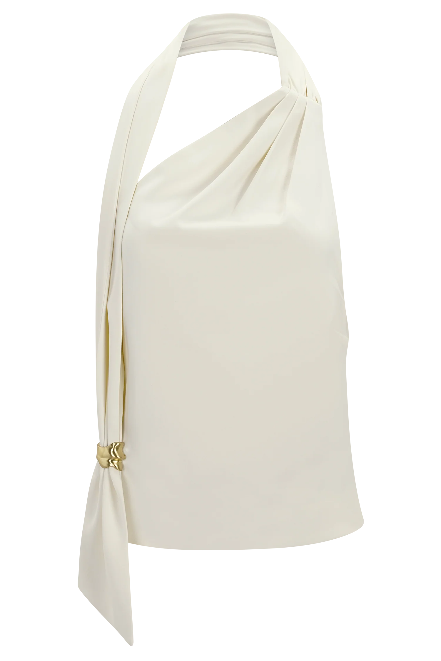 Marina Halter Top With Hardware - Ivory