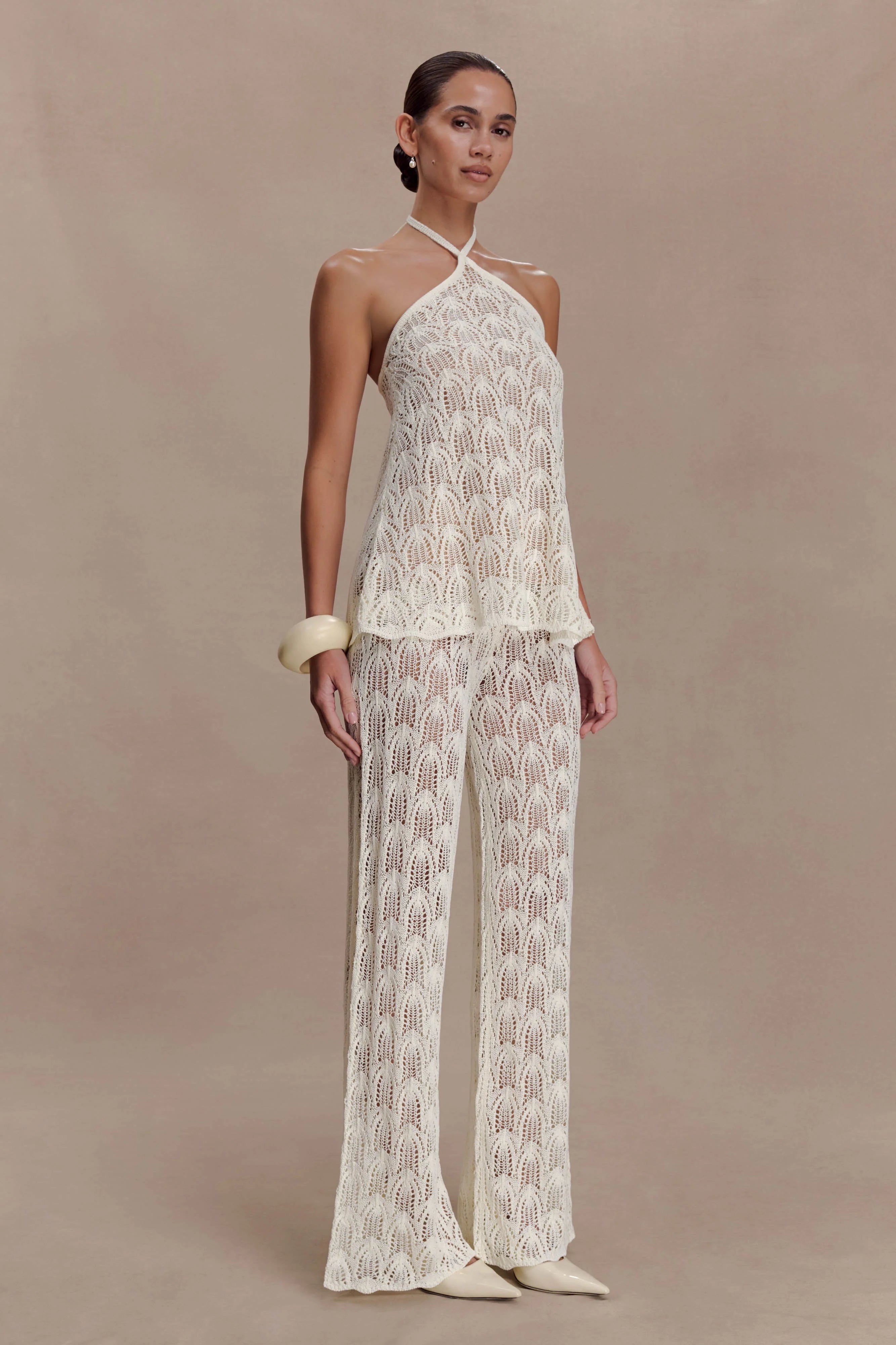 Glinda Crochet Pants - Ivory