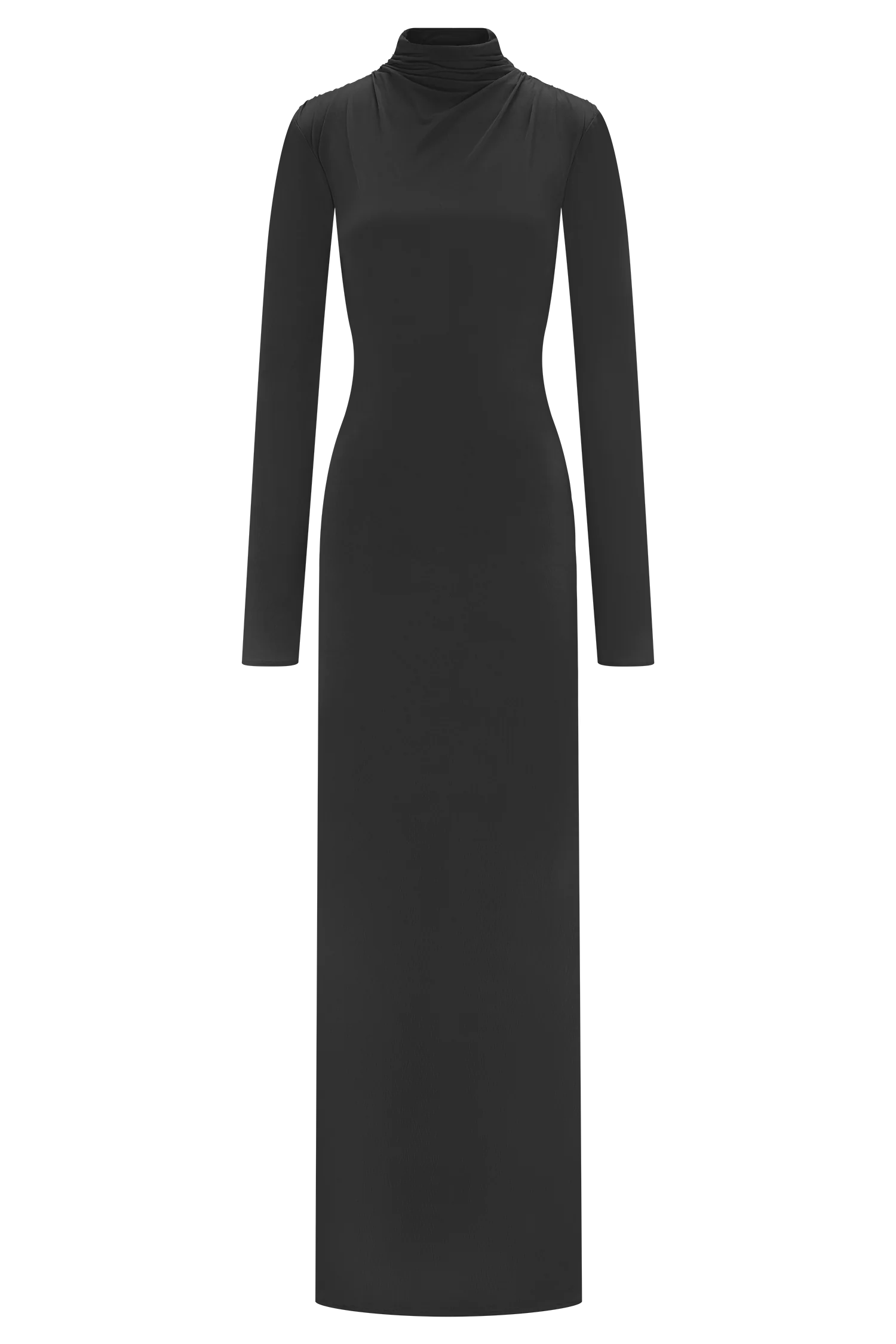 Kiyah Slinky Cut Out Maxi Dress - Black