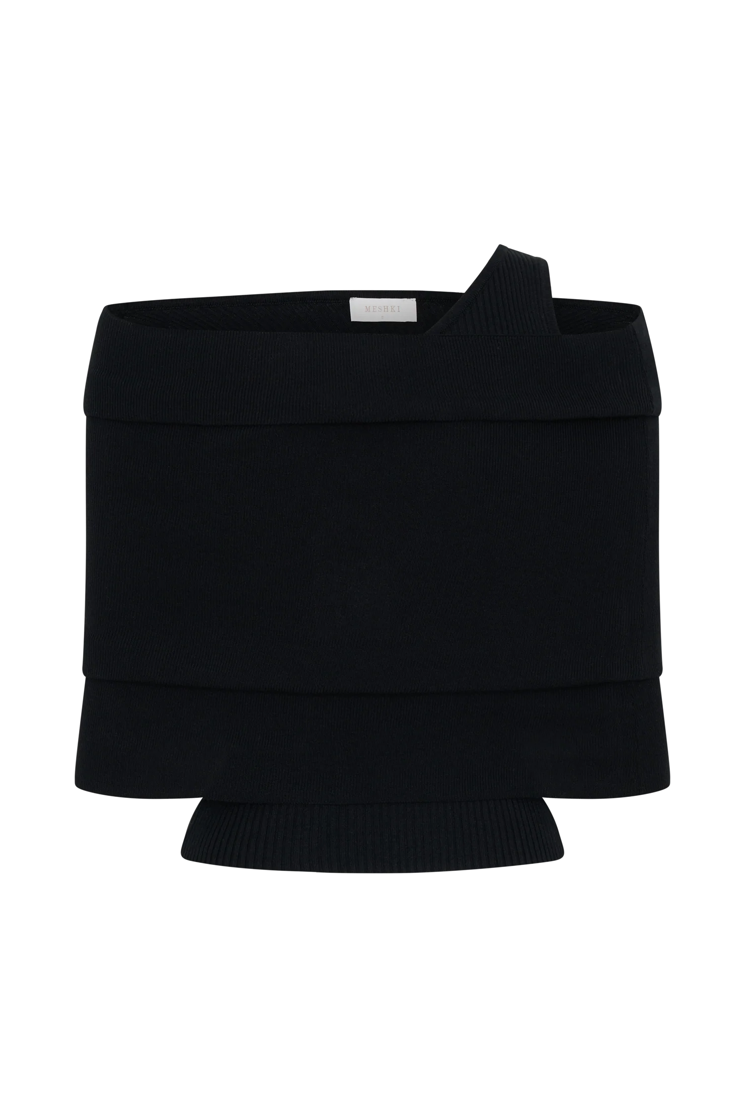 Sierra Asymmetrical Cashmere Blend Knit Top - Black