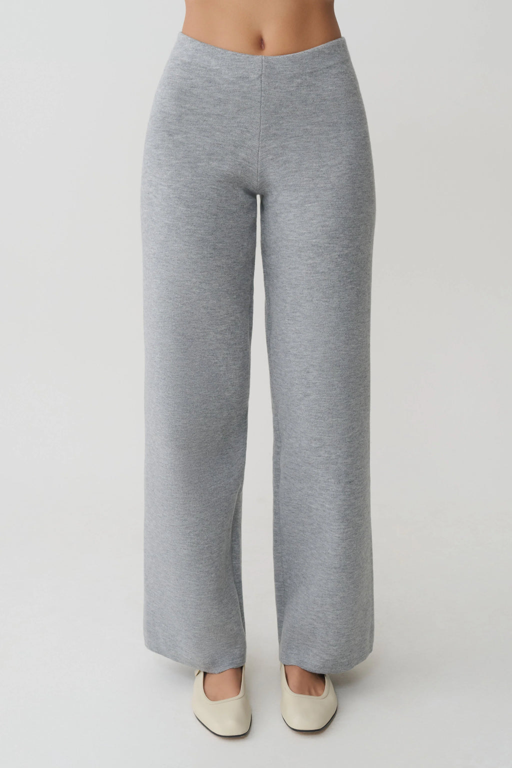 Kerrymae Straight Leg Knit Pants - Grey Marle