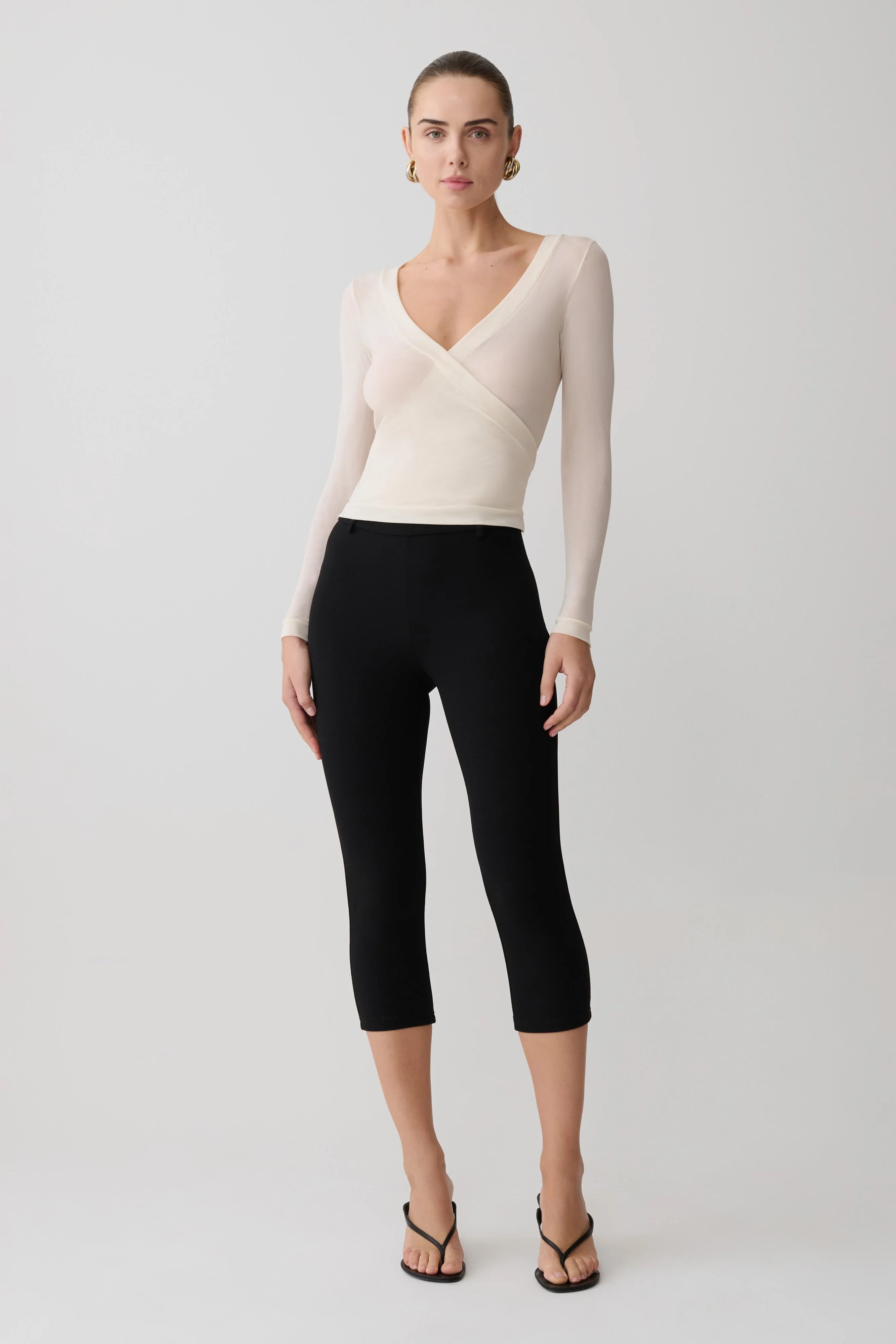 Lumi Long Sleeve Mesh Top - Bone