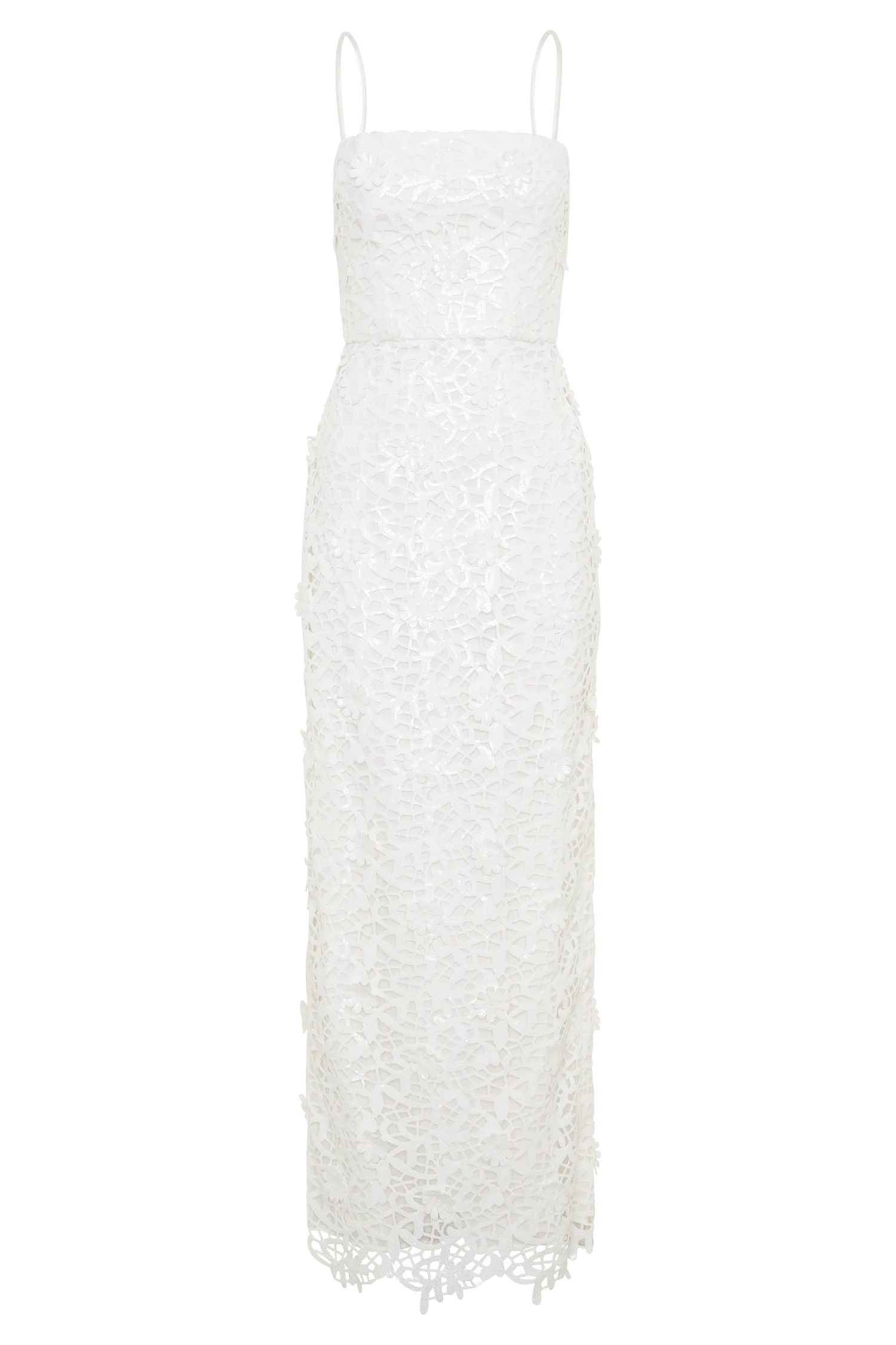 Josefa Sequin Lace Maxi Dress - White