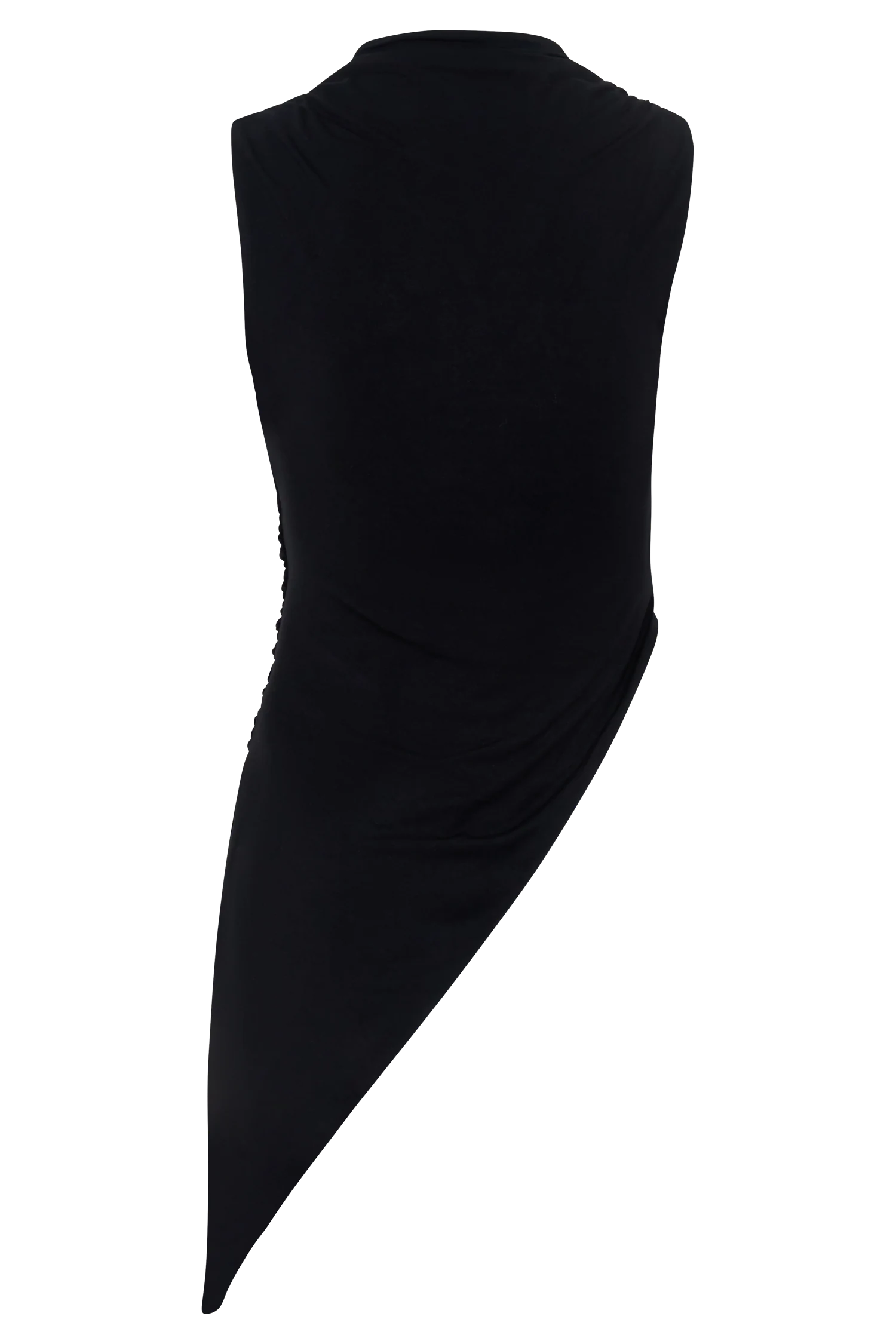 Suong High Neck Gathered Top - Black
