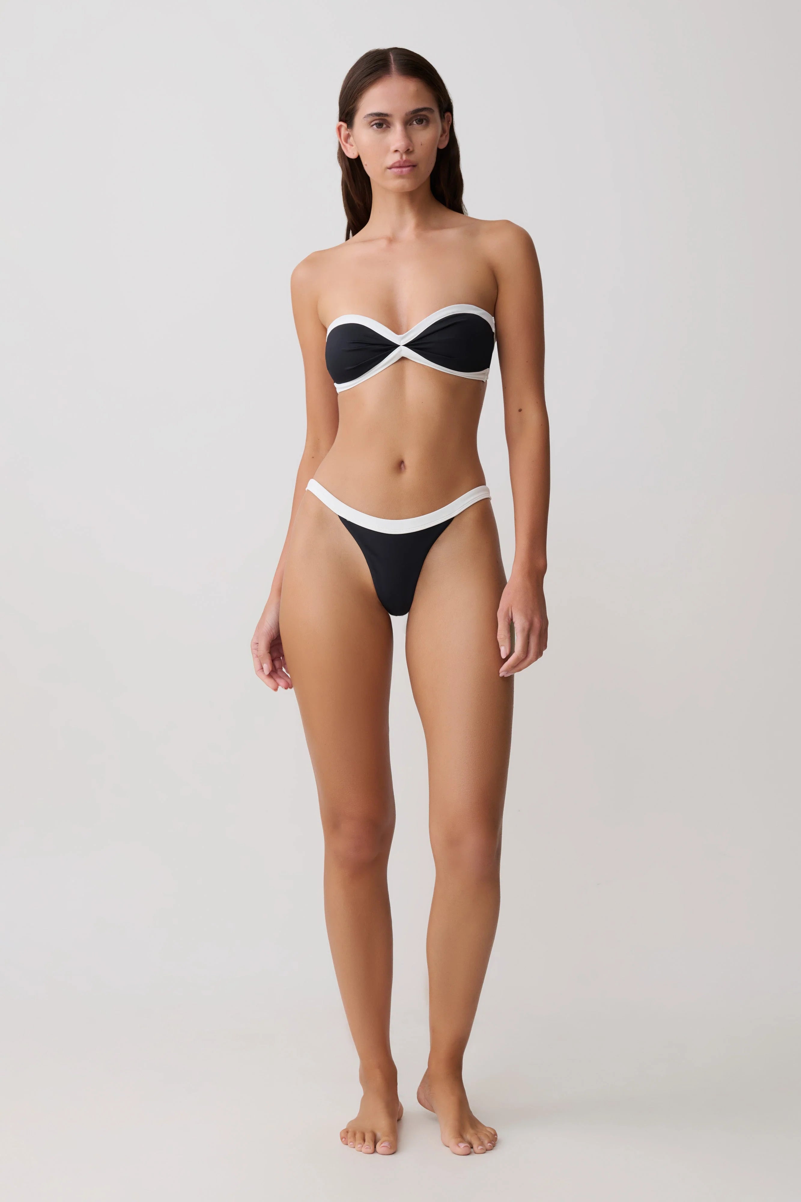 Isla Thong Bikini Bottom - Black/White