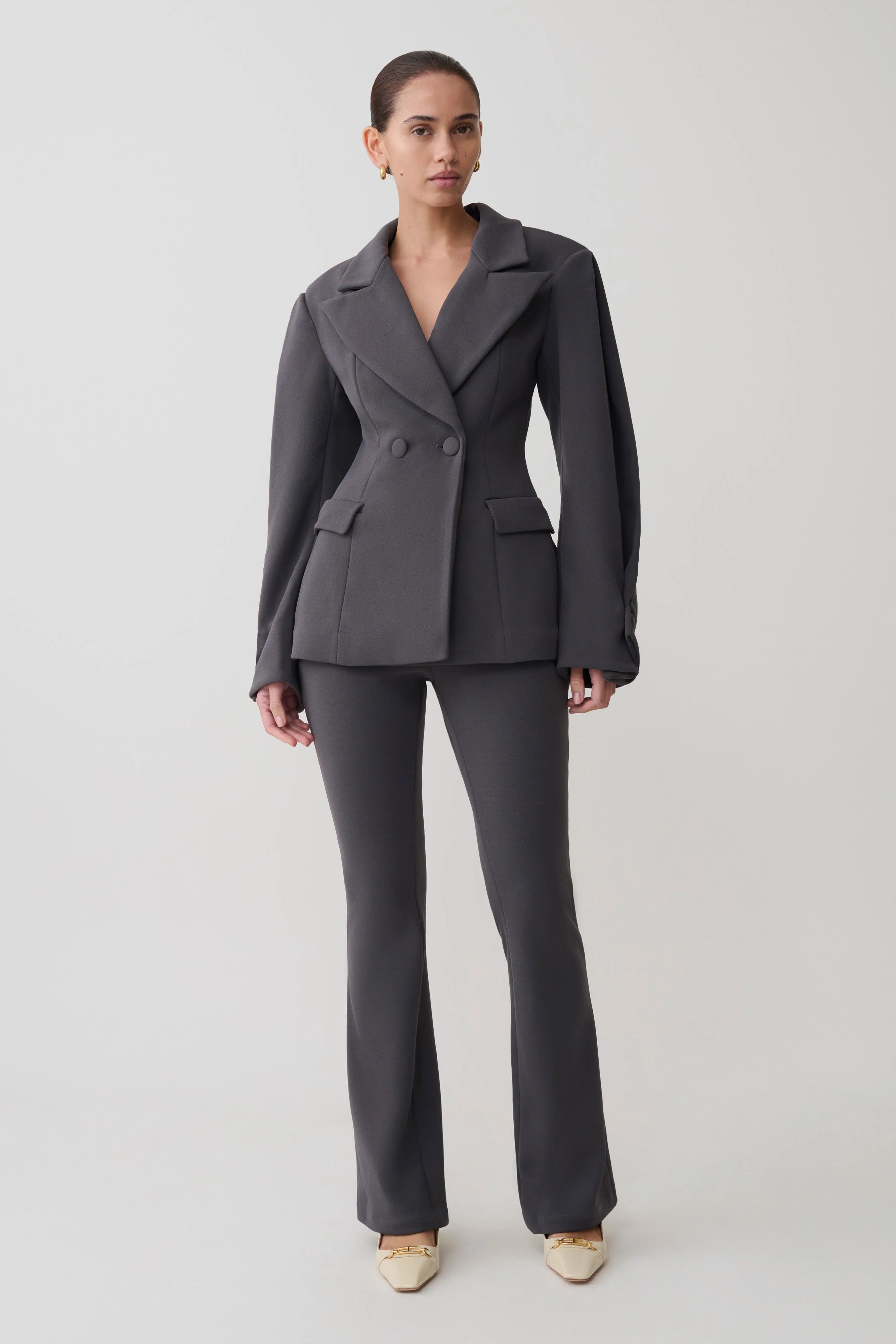 Wesley Structured Blazer - Charcoal Shadow