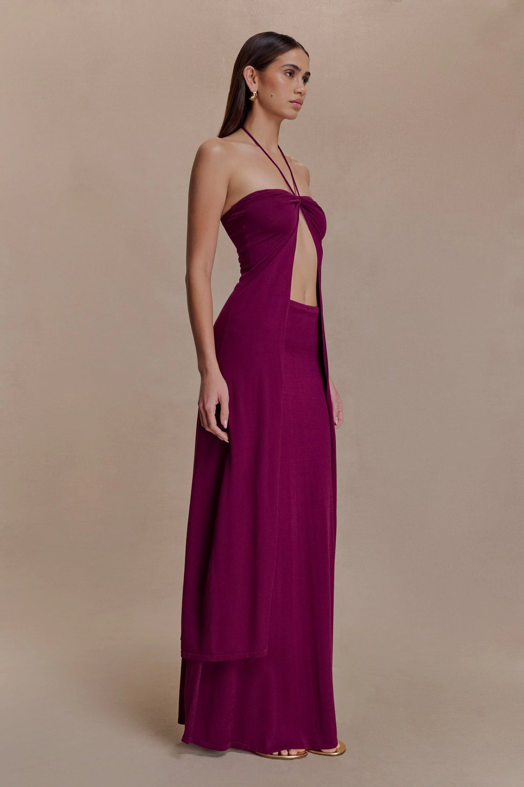 Marimae Long Knit Top - Plum