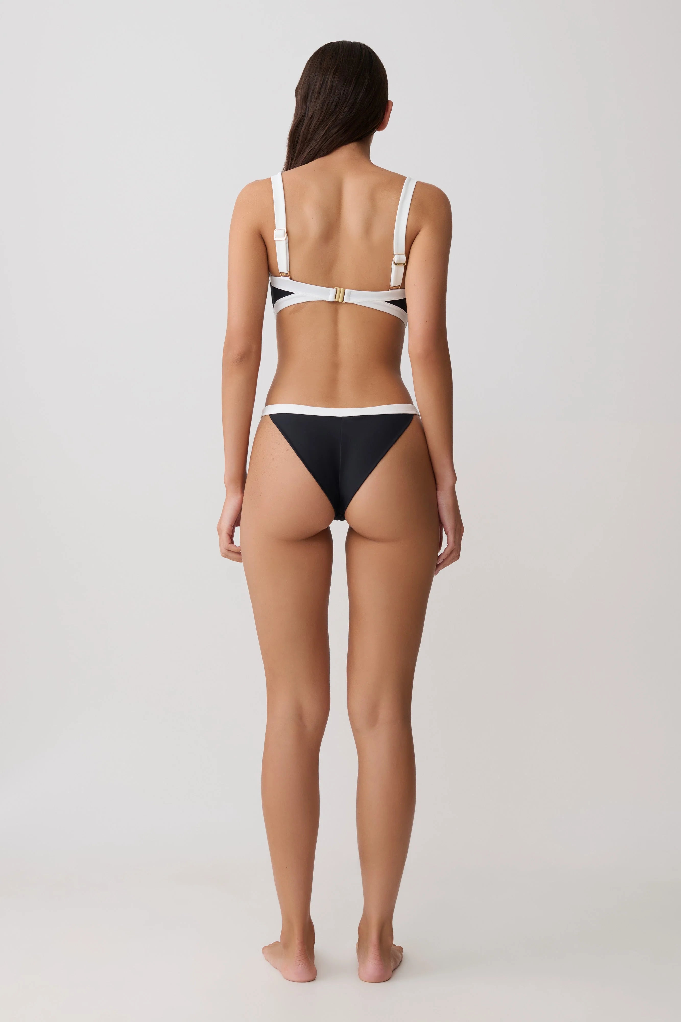 Isla Thong Bikini Bottom - Black/White
