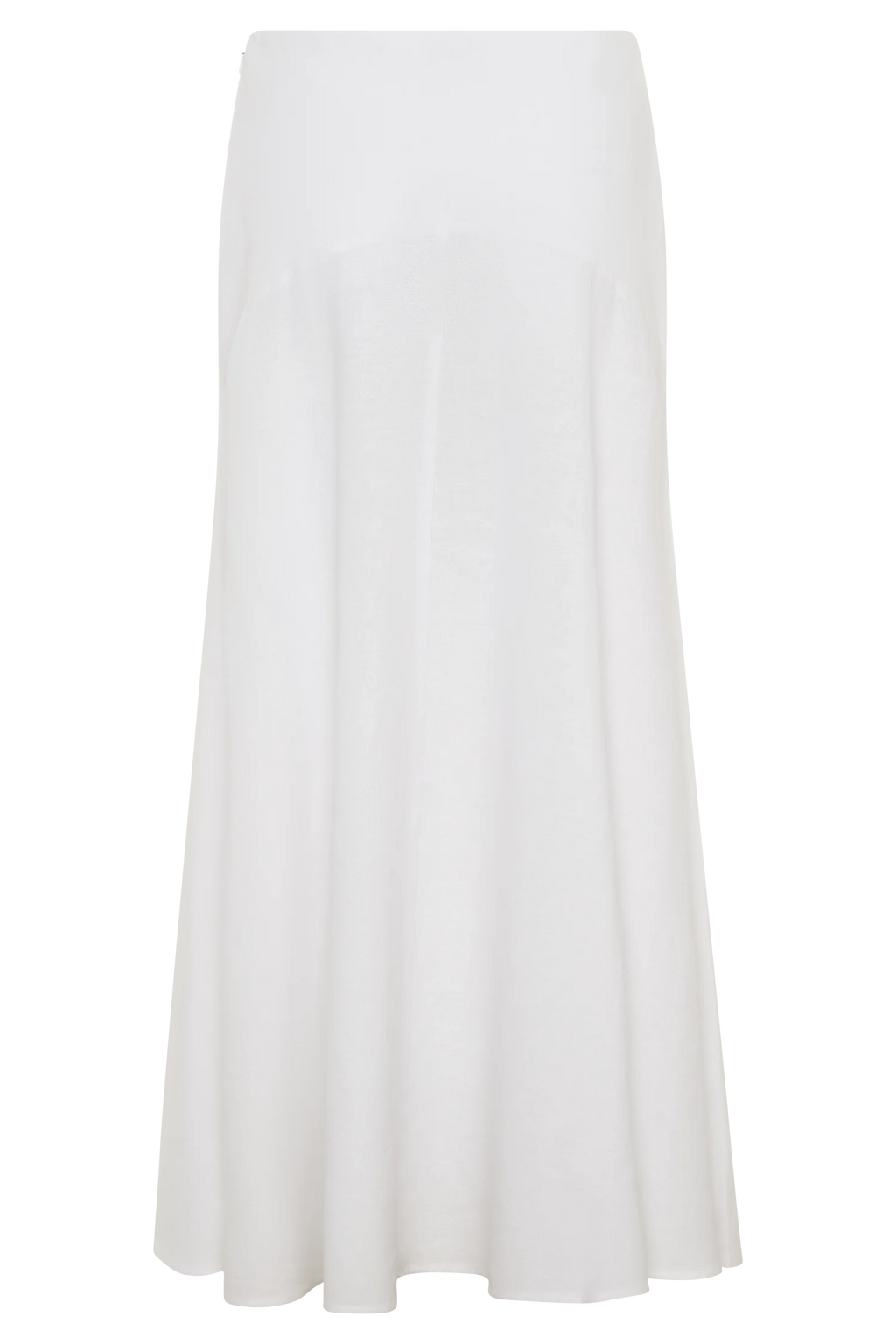 Selma Curved Waist Midi Skirt - White