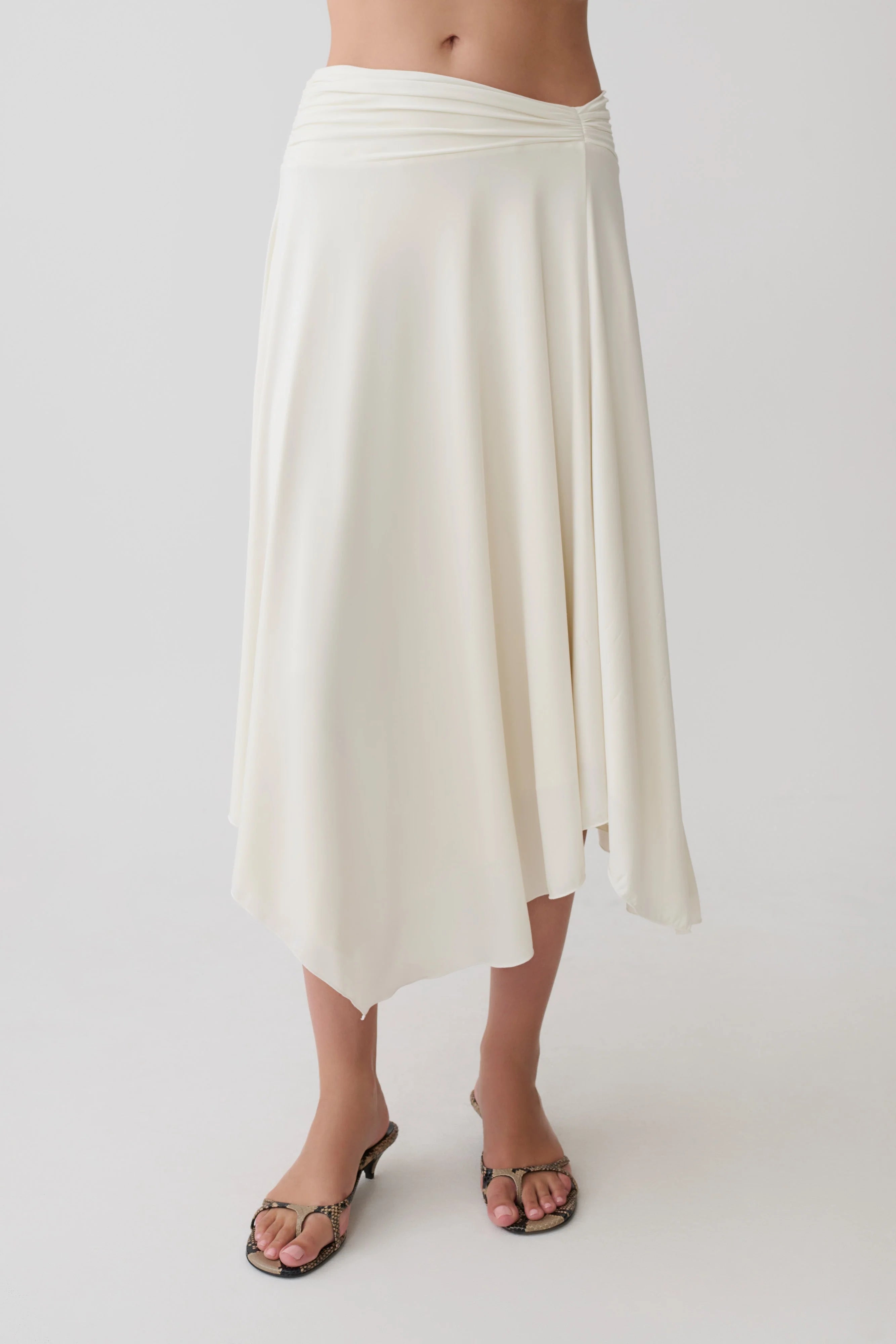 Luu Slinky Midi Skirt - Ivory