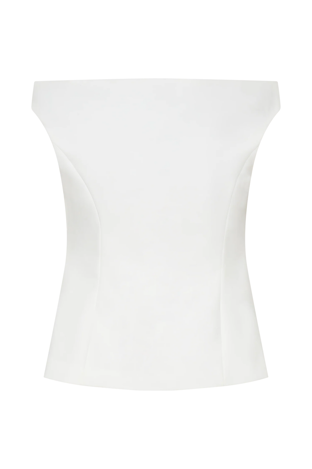 Billie Off Shoulder Sleeveless Button Top - White