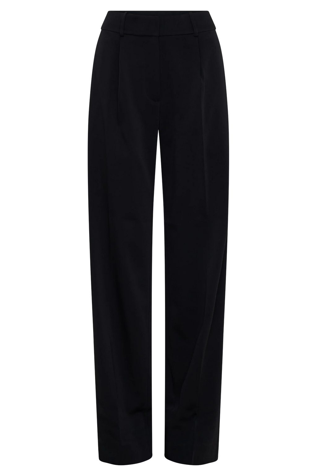Fatima Satin Straight Leg Pant - Black