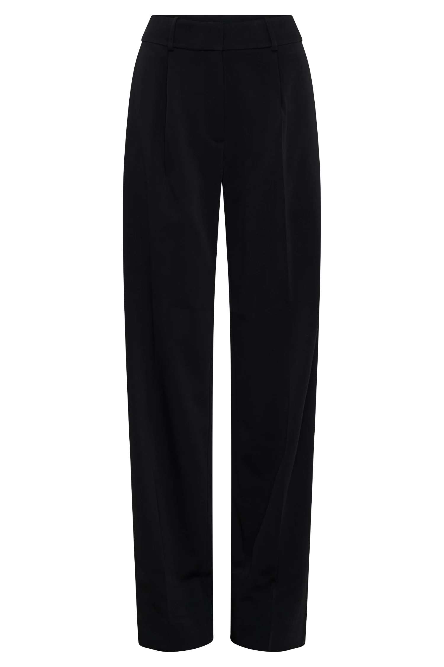 Fatima Satin Straight Leg Pant - Black