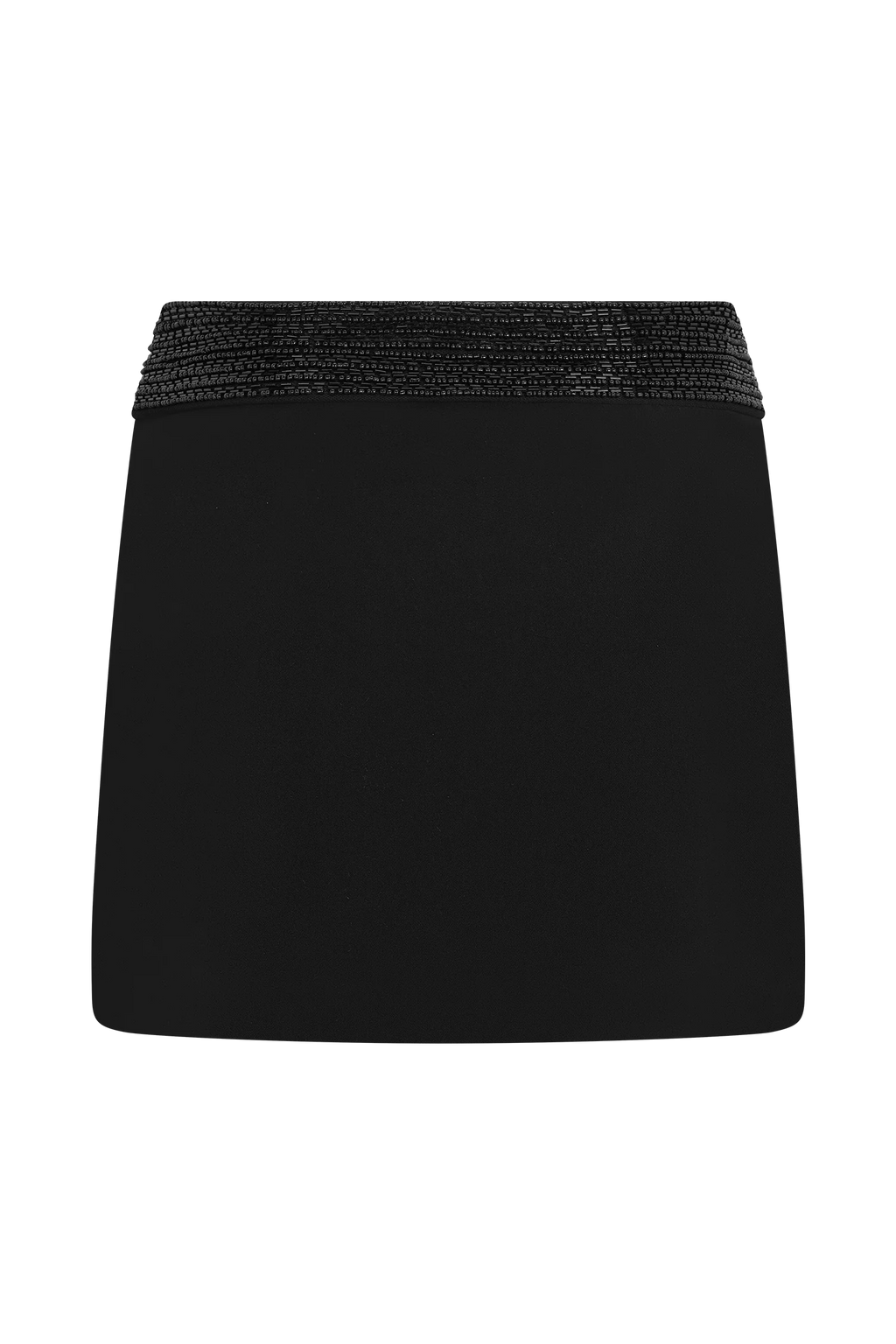 Emilia Beaded Waistband Mini Skirt - Black