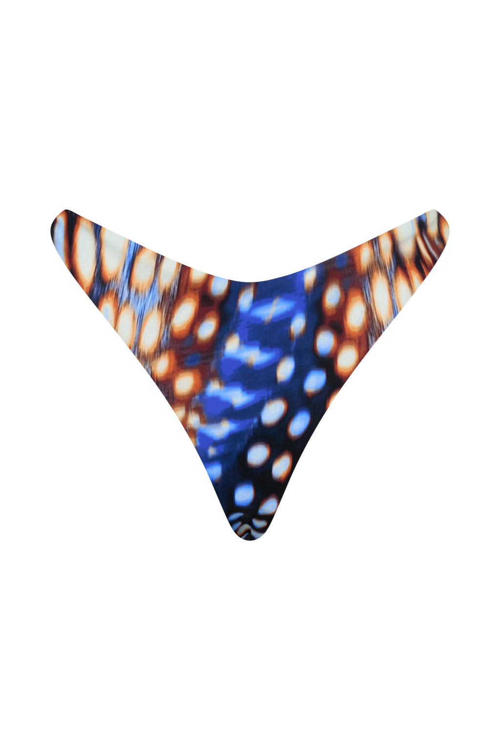 Coralia High Side Thong Bikini Bottom - Blue Abstract Print