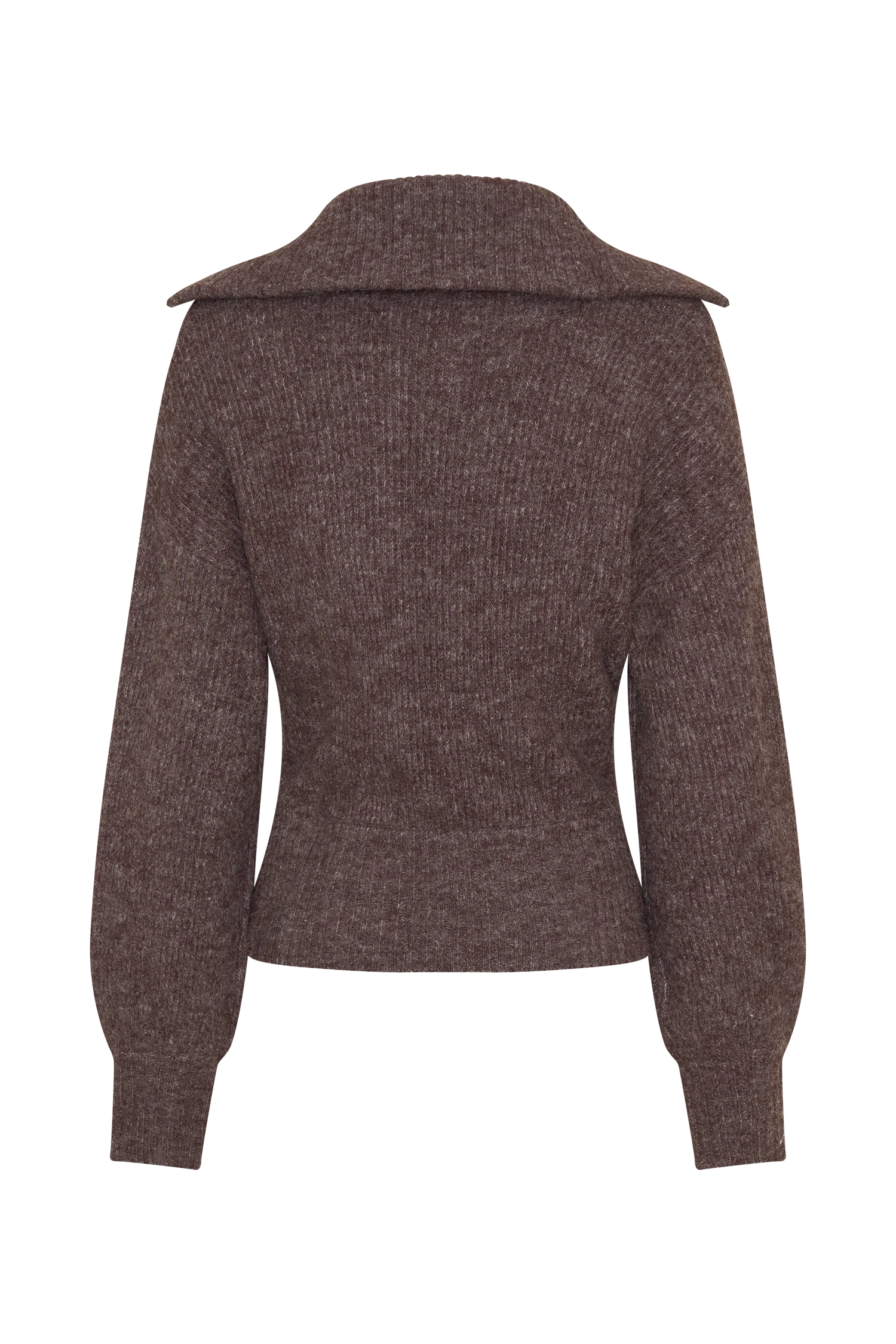 Skylaine Zip Knit Jumper - Brown Marle