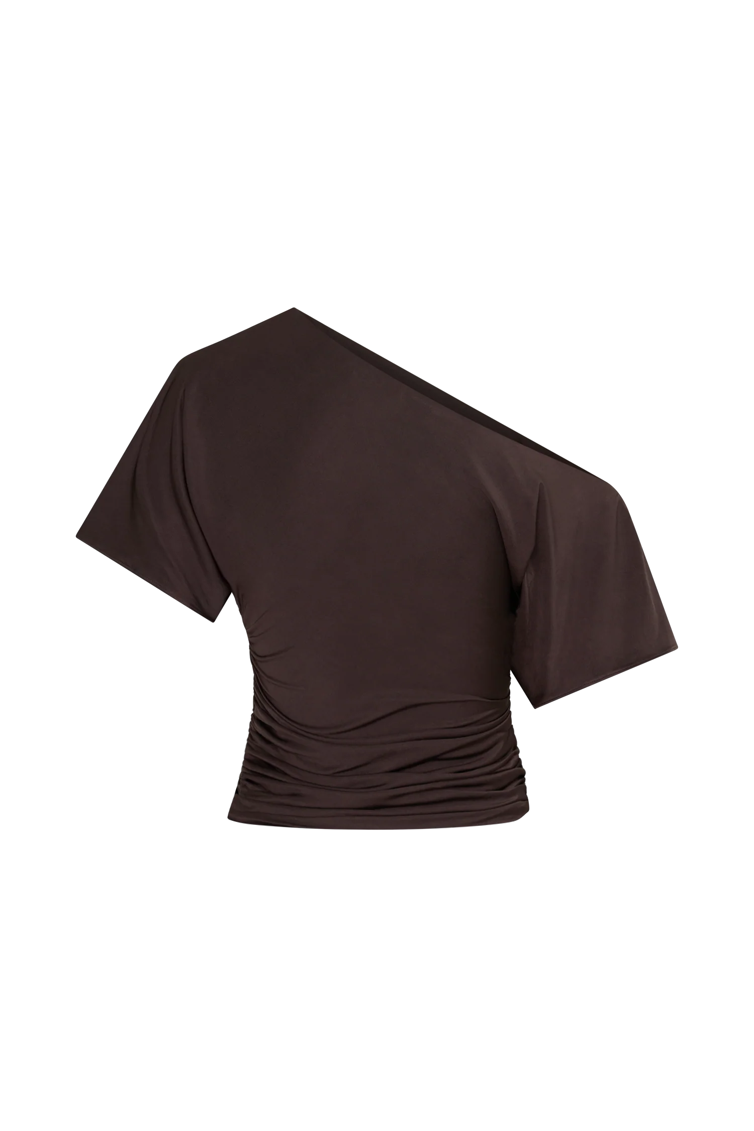 Luu Off Shoulder Slinky Top - Dark Chocolate