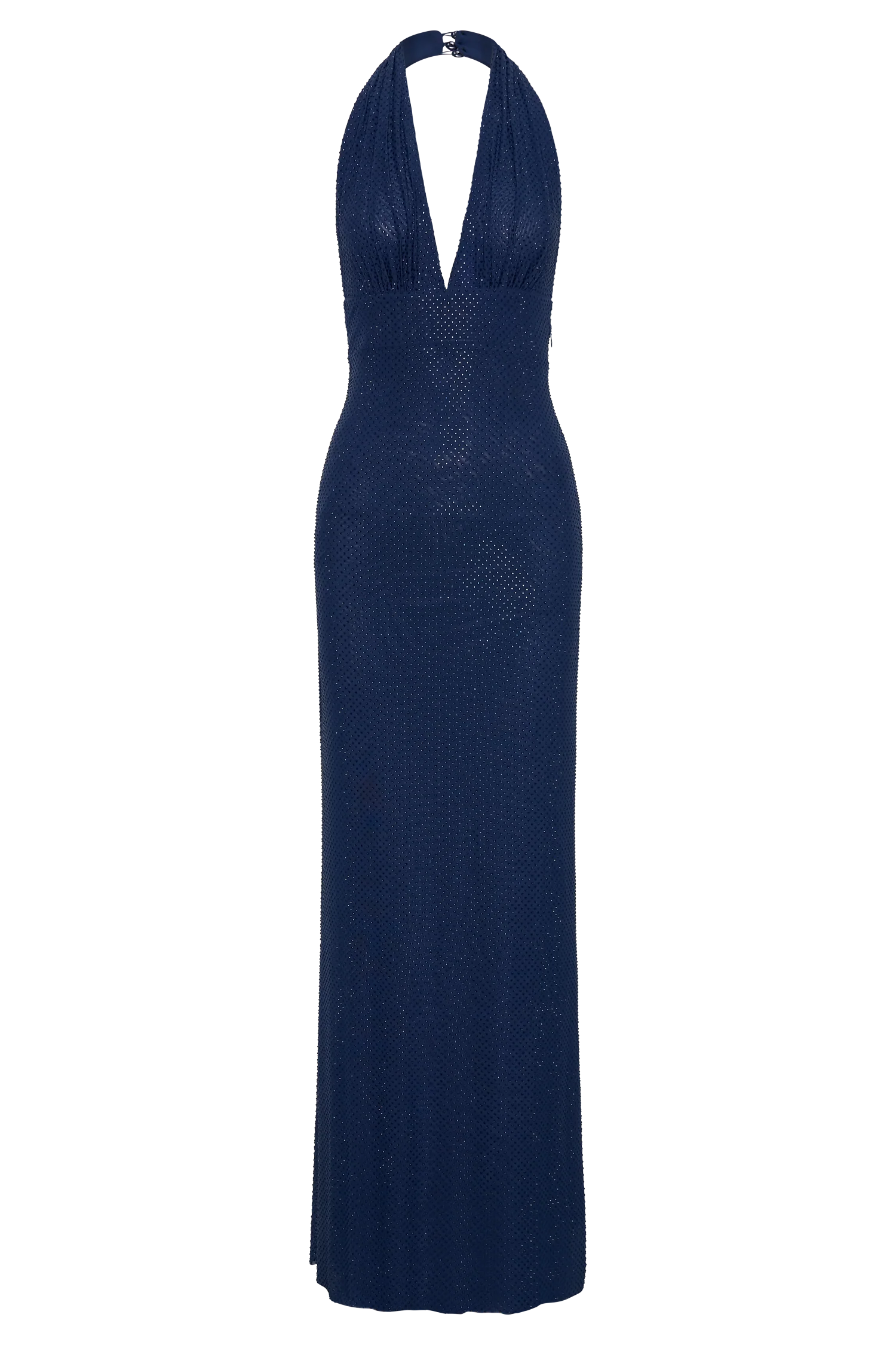 Harriet Halter Neck Diamante Maxi Dress - Navy