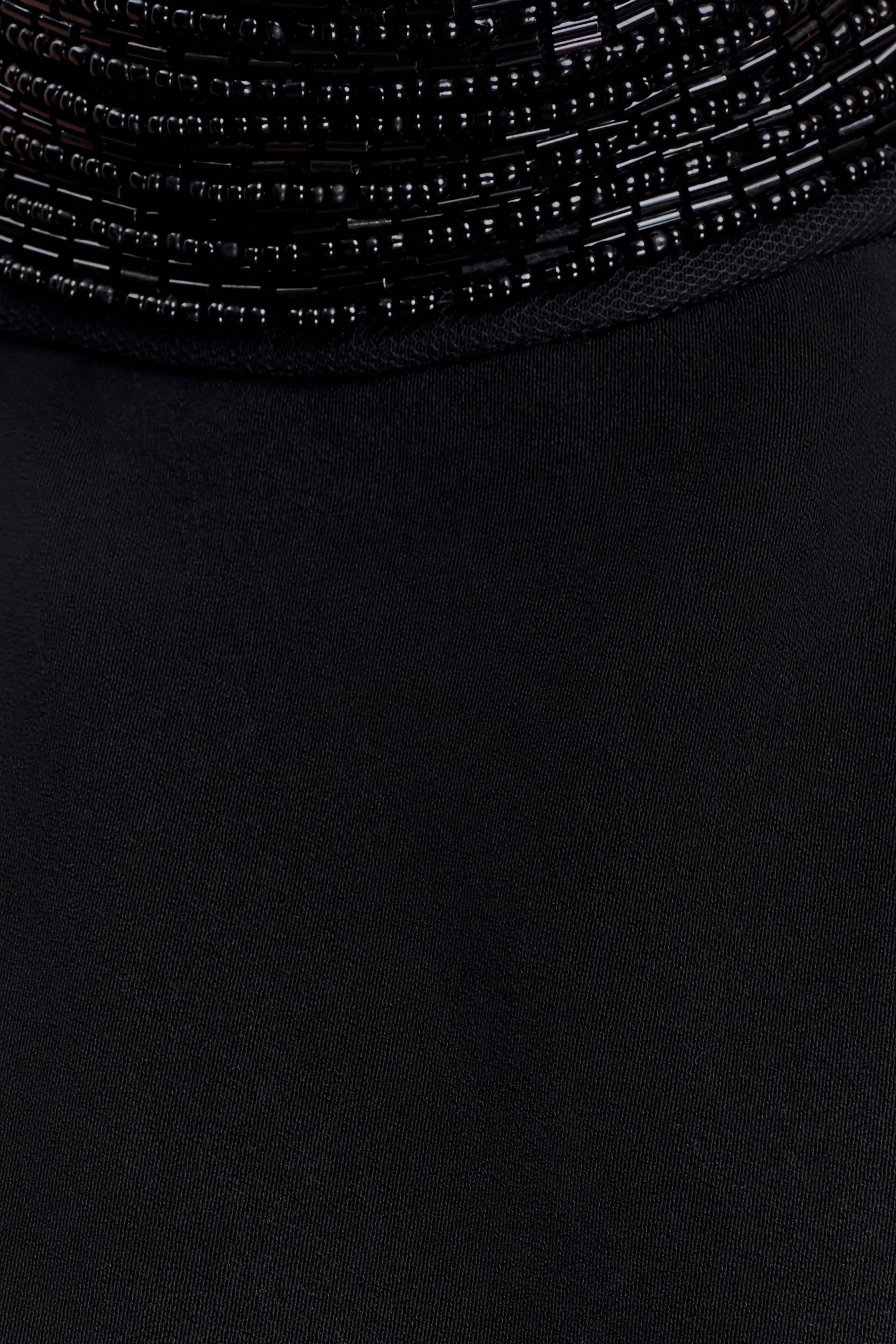 Emilia Beaded Neck Halter Top - Black