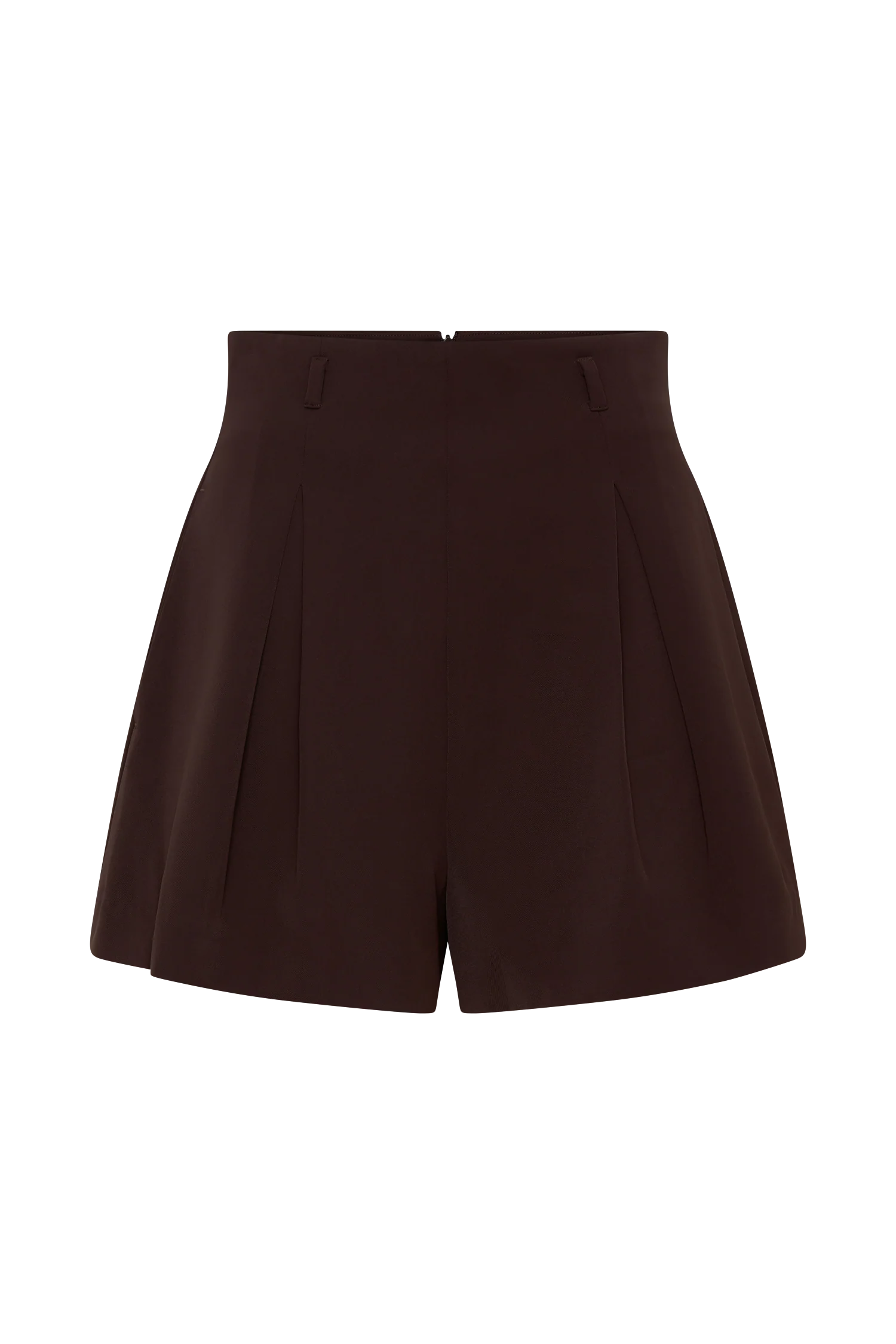 Simone Pleated Suiting Short - Dark Chocolate