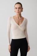 Lumi Long Sleeve Mesh Top - Bone