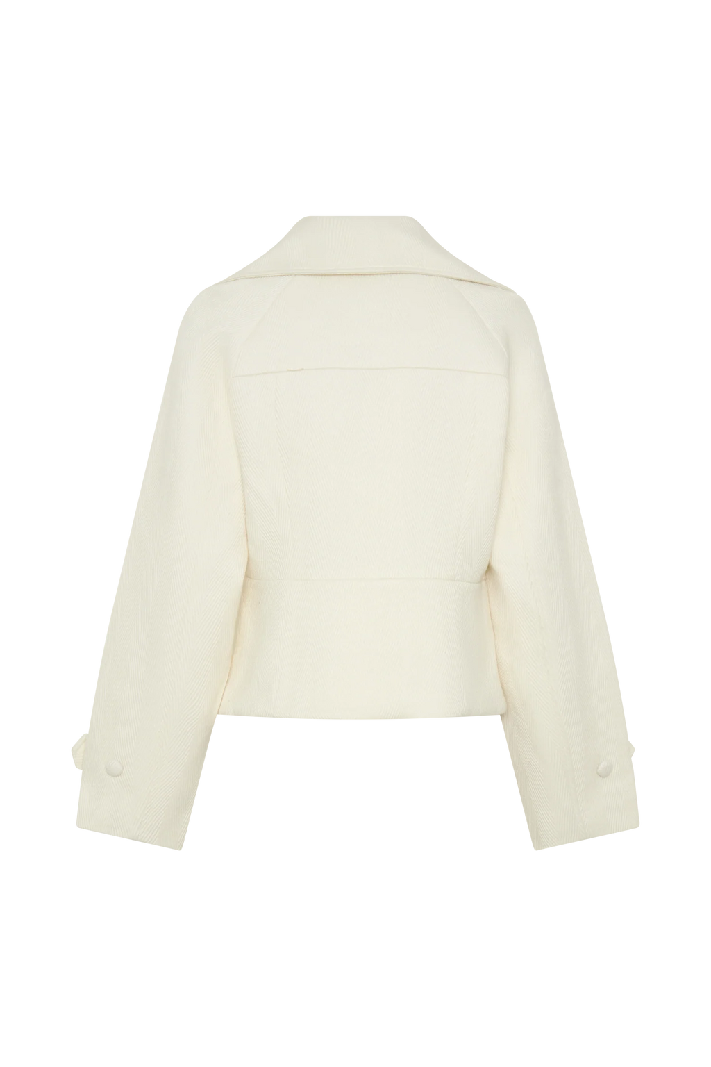 Elara Cropped Collared Jacket - Ivory