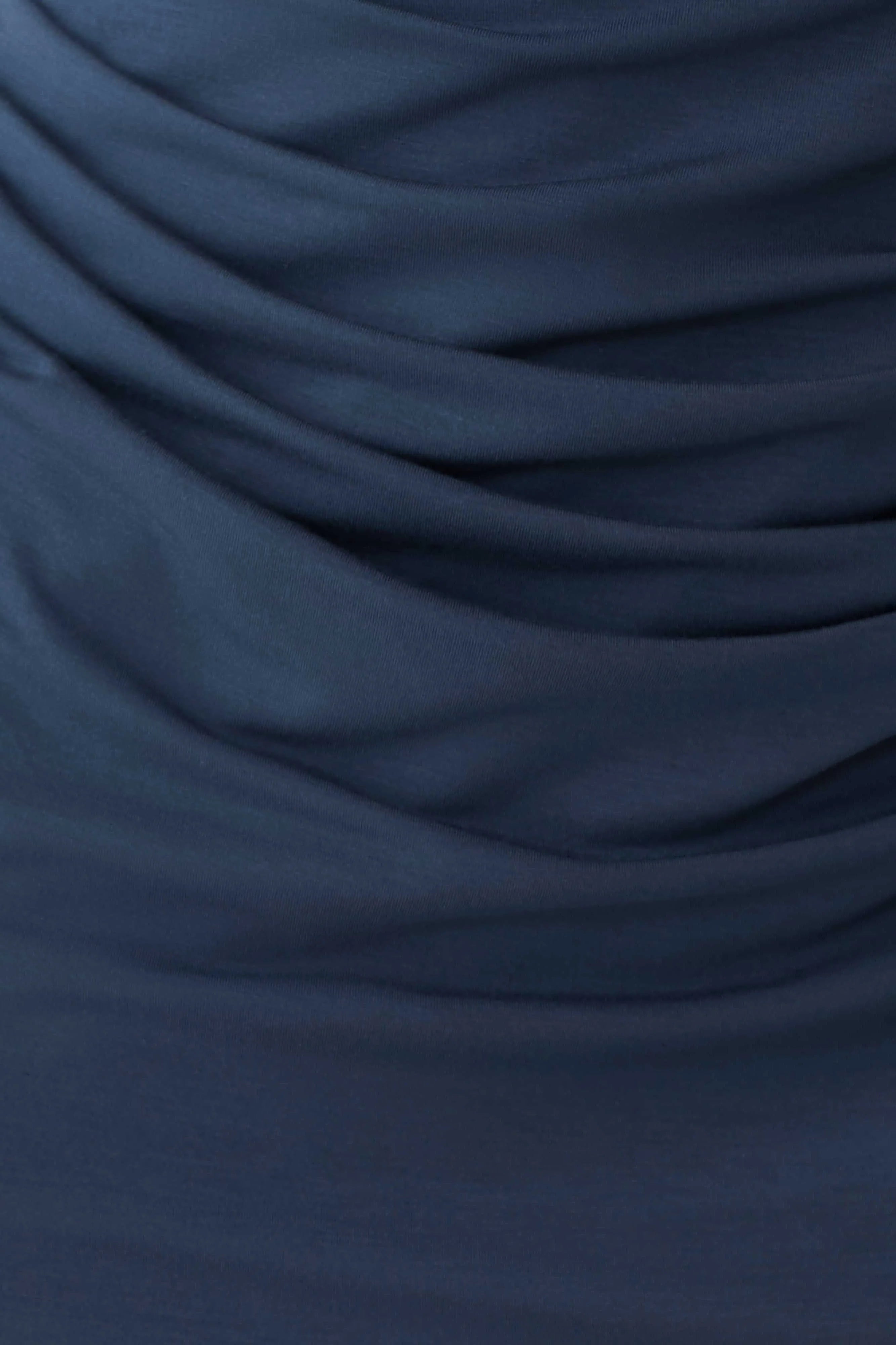 Vina Gathered Jersey Midi Dress - Ink Blue