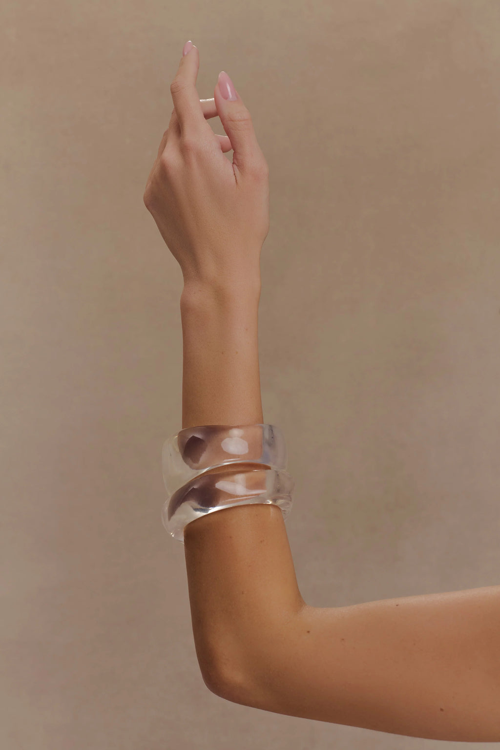 Marah Resin Bangle Set - Clear