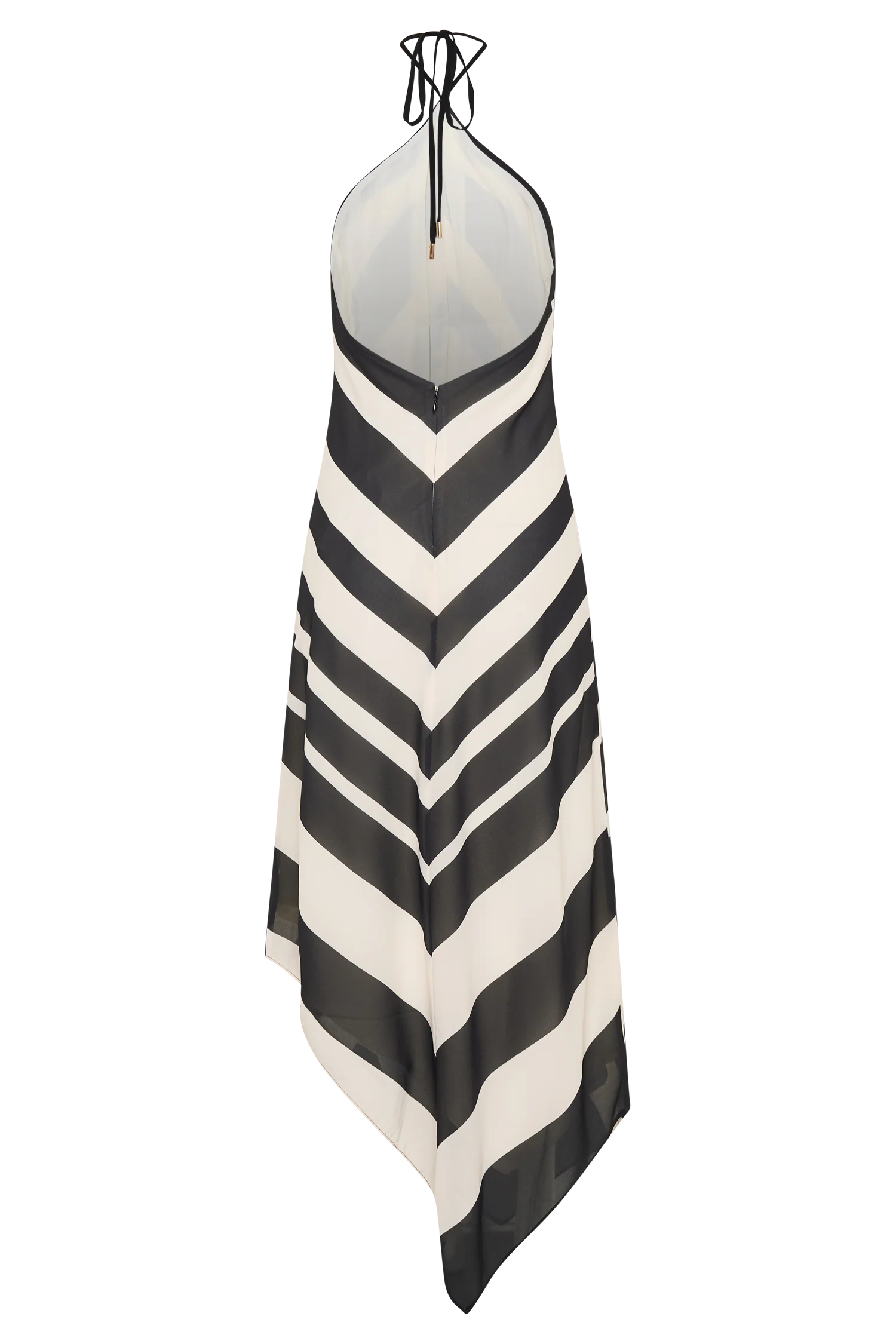 Hope Satin Halter Midi Dress - Black/White