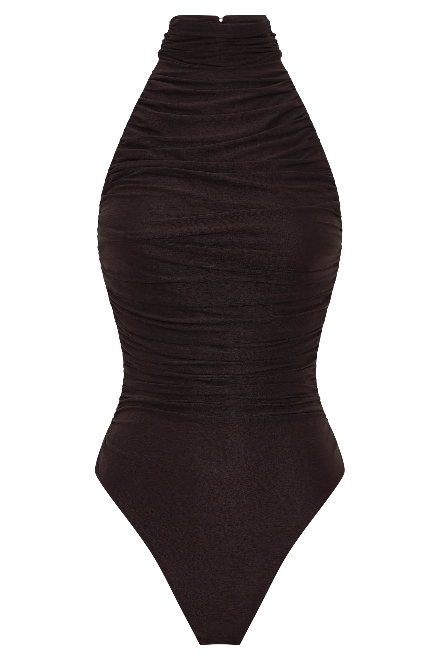 Matilda Ruched Mesh Bodysuit - Chocolate