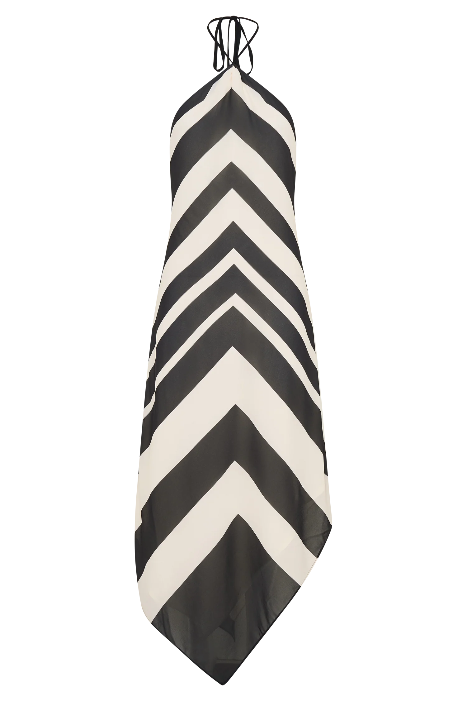 Hope Satin Halter Midi Dress - Black/White