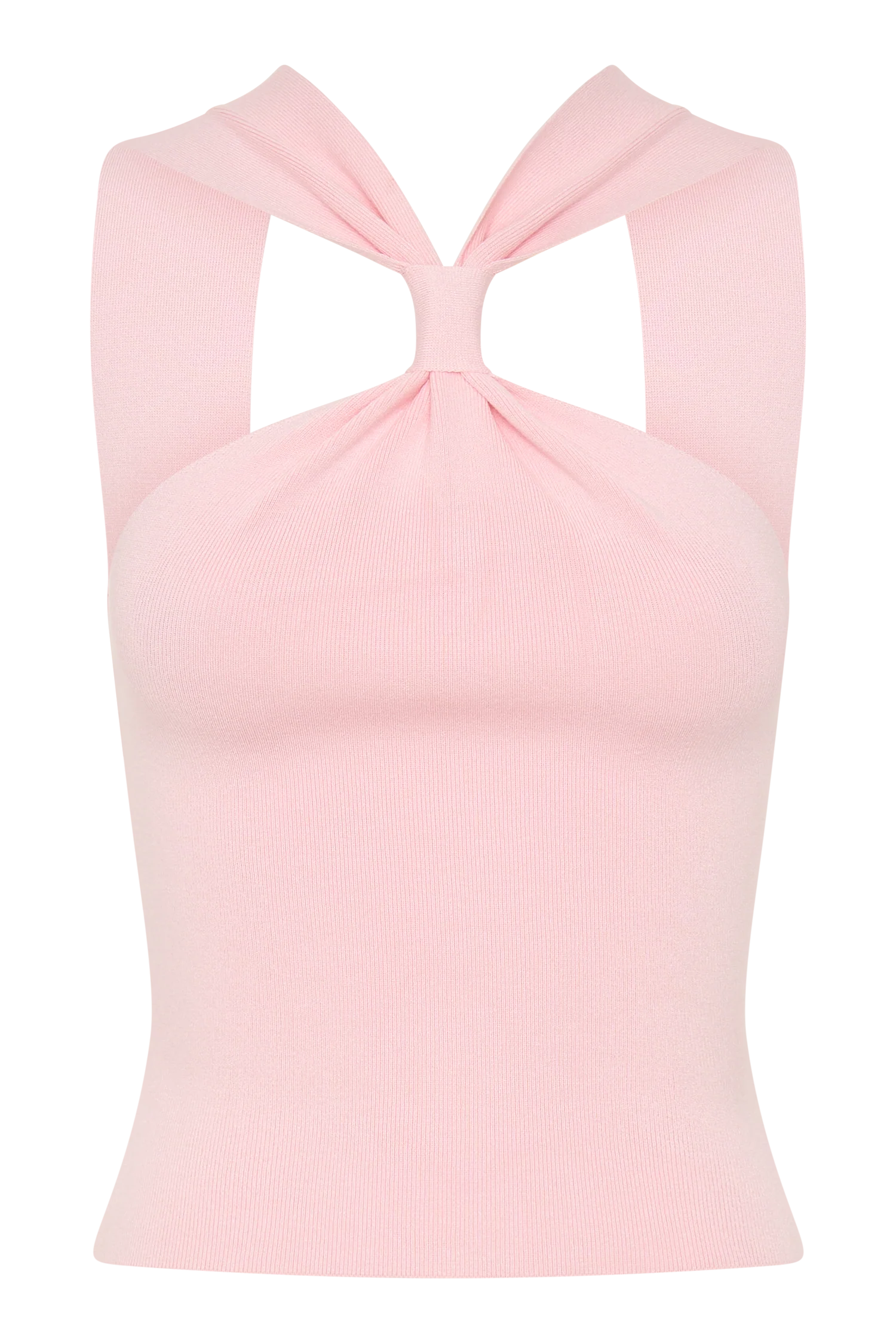 Angelika Twist Front Knit Top - Baby Pink