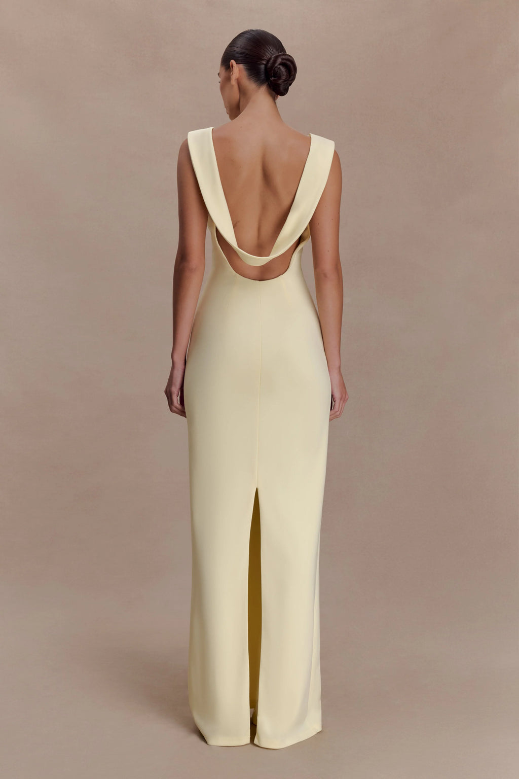 Galilea Crepe Draped Maxi Dress - Lemon