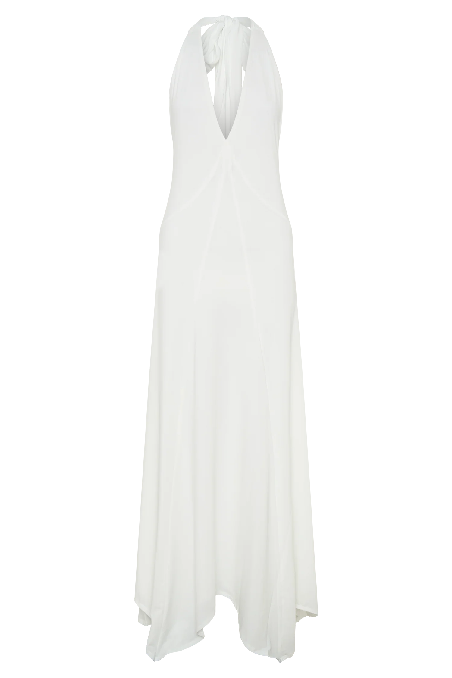 Juliet Slinky Maxi Dress With Scarf - White