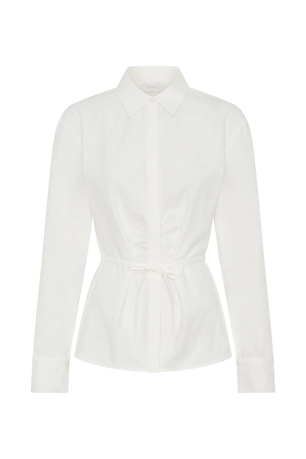 Millie Tie Back Cotton Shirt - White