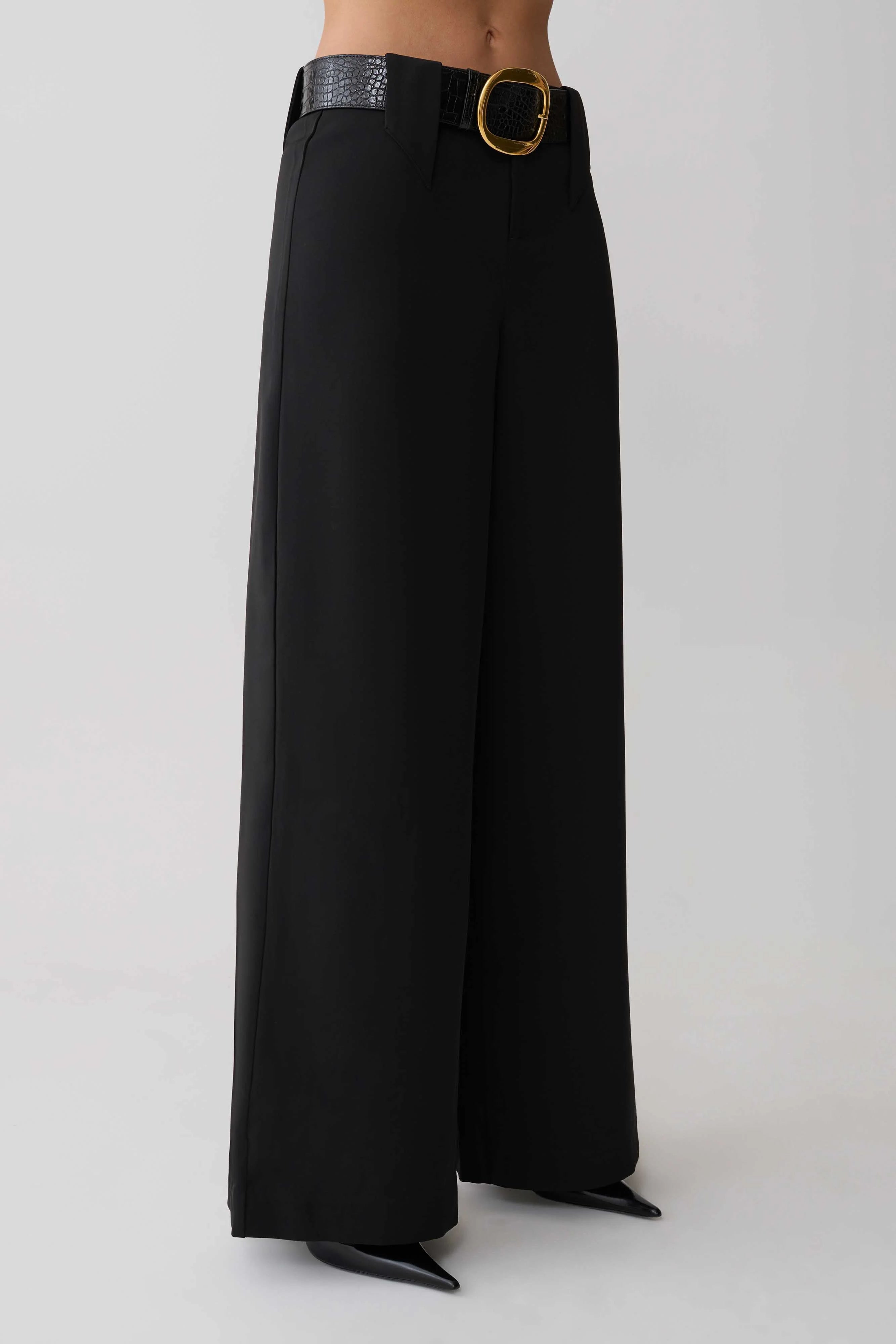 Arlo Wide Leg Suiting Trouser - Black