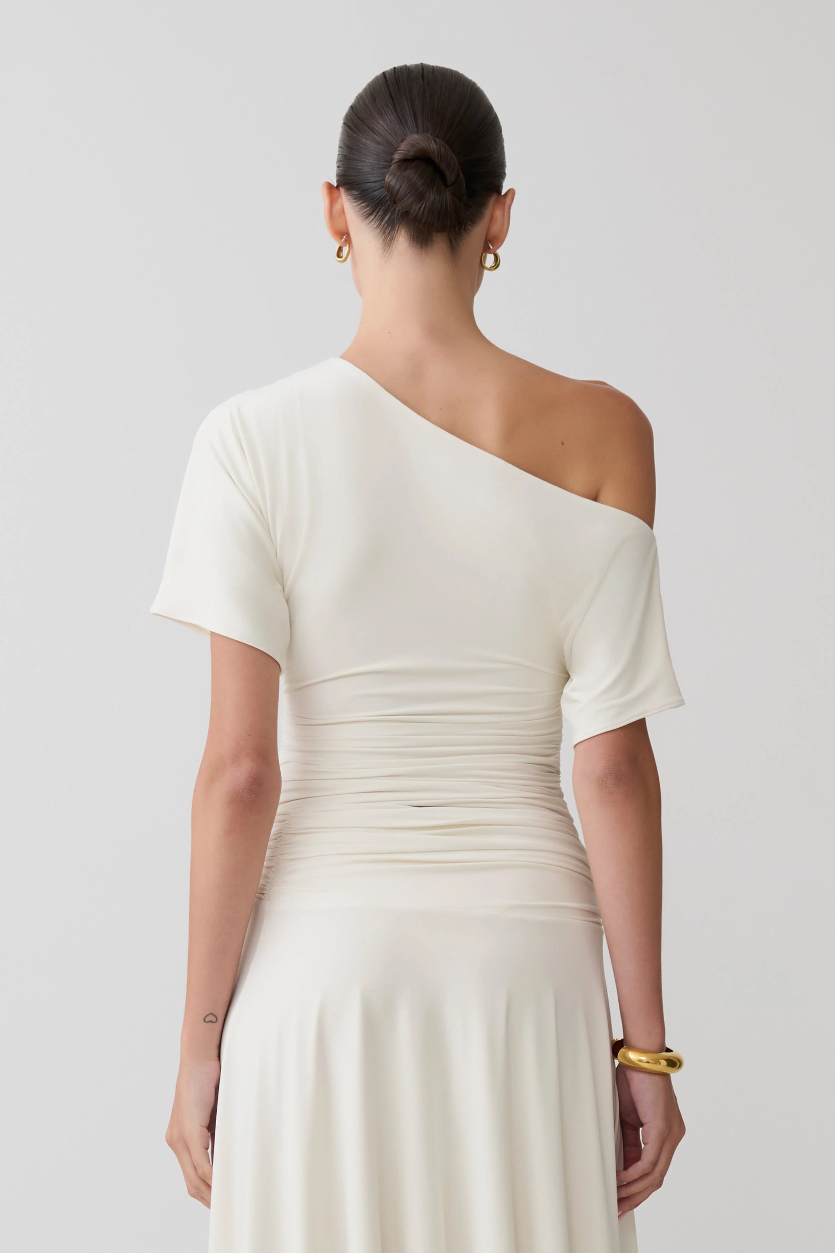 Luu Off Shoulder Slinky Top - Ivory