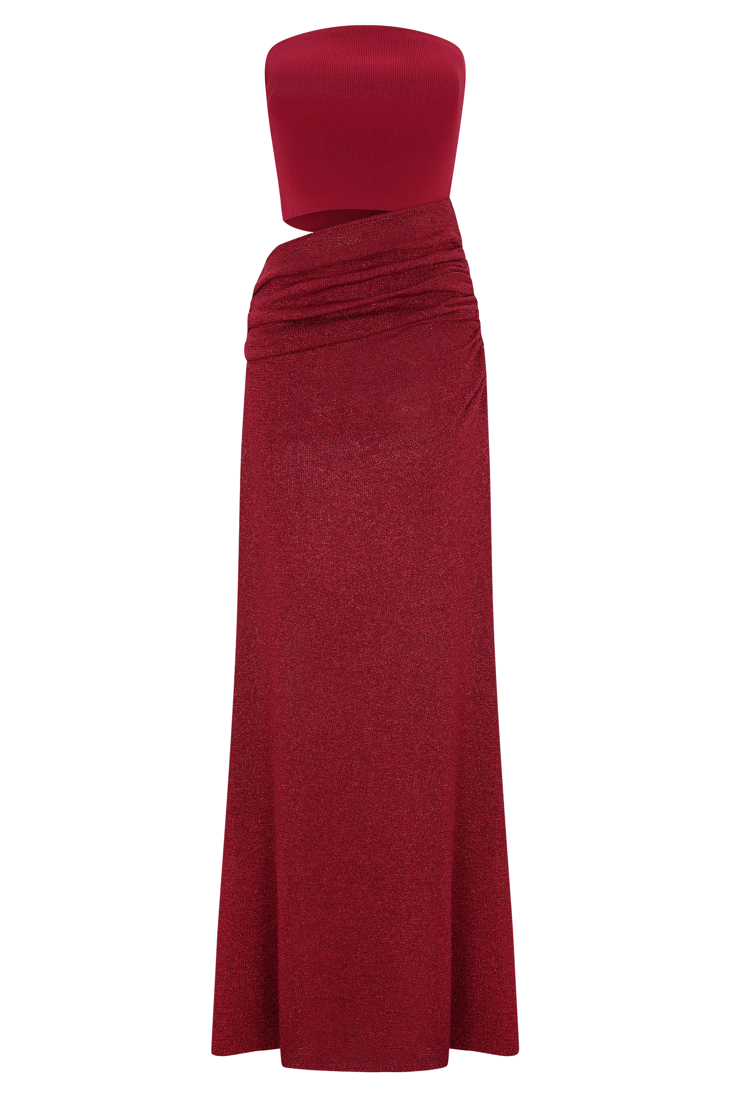 Jasiel Strapless Knit Maxi Dress - Red