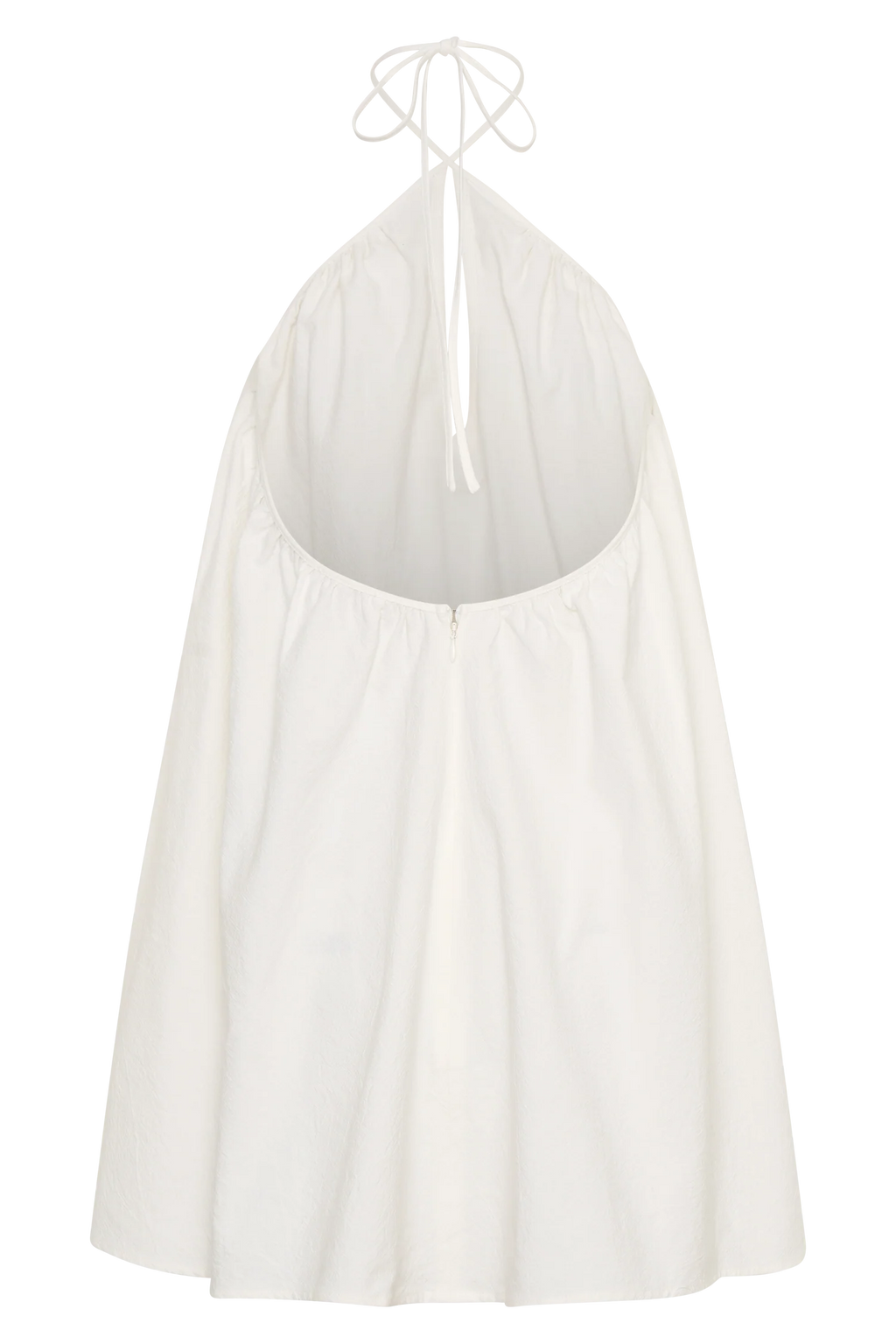 Sonja Keyhole Halter Cotton Mini Dress - White