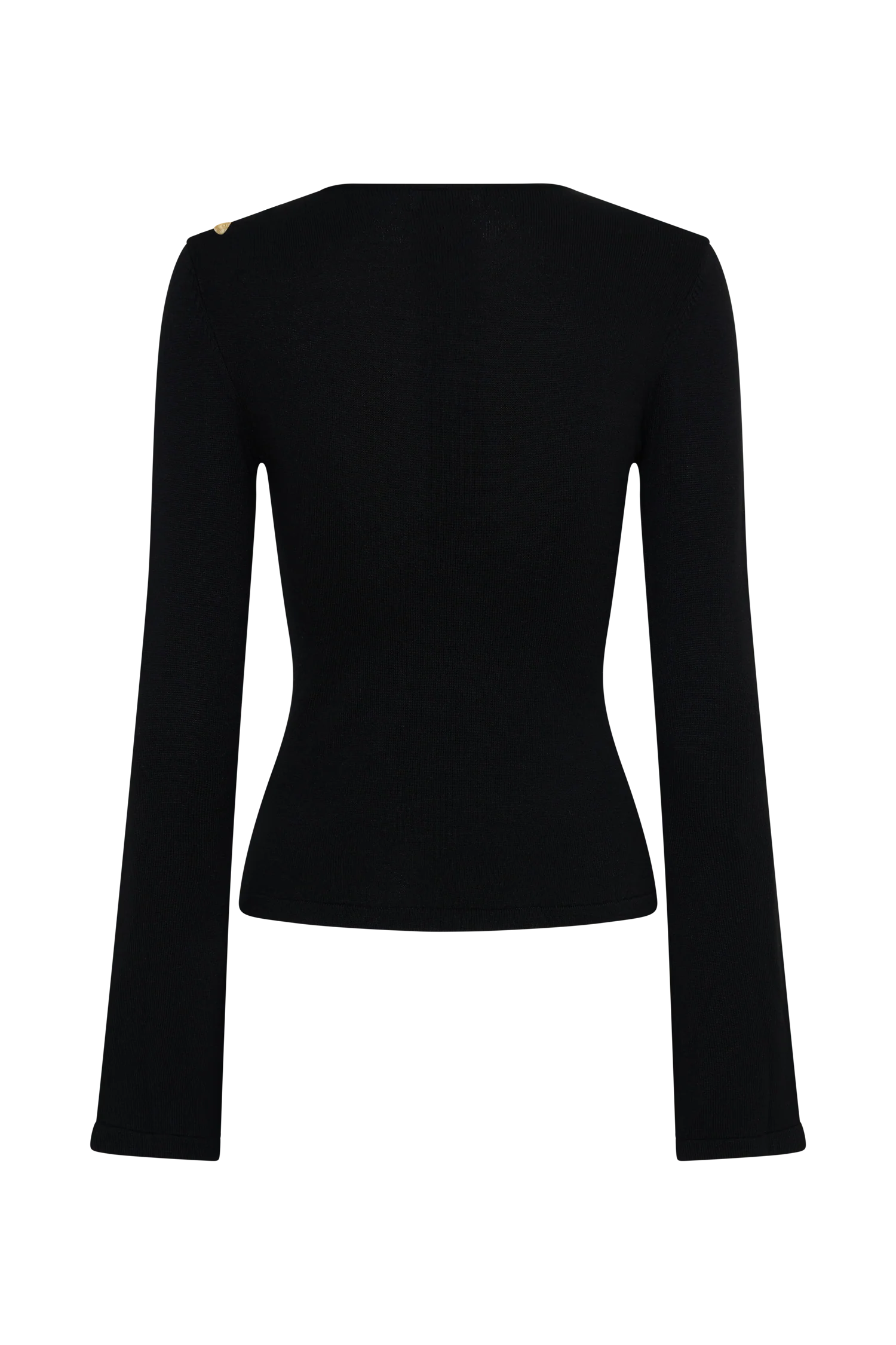 Ricky Knit Long Sleeve Longline Top - Black