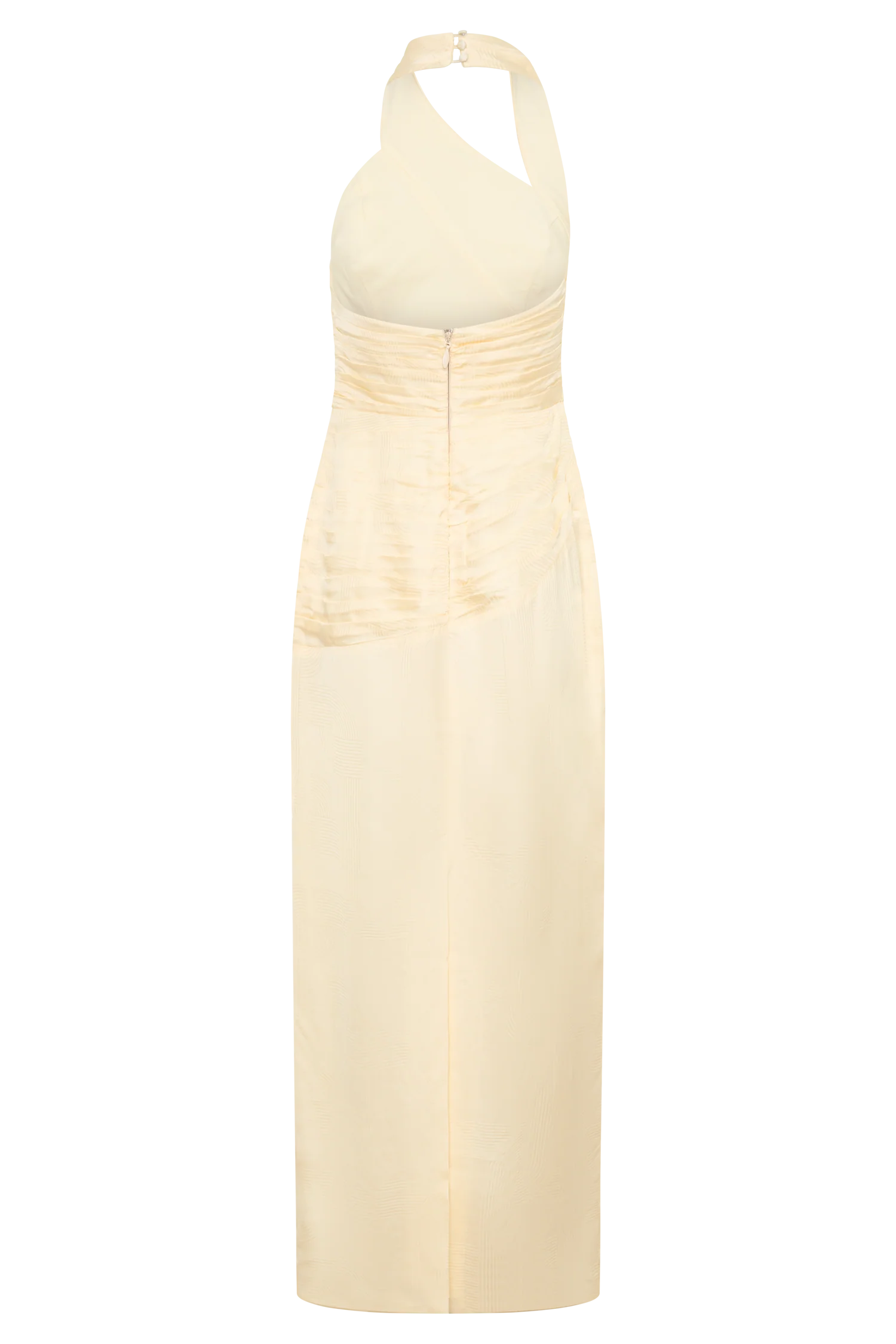 Chiara Halter Satin Maxi Dress - Buttermilk