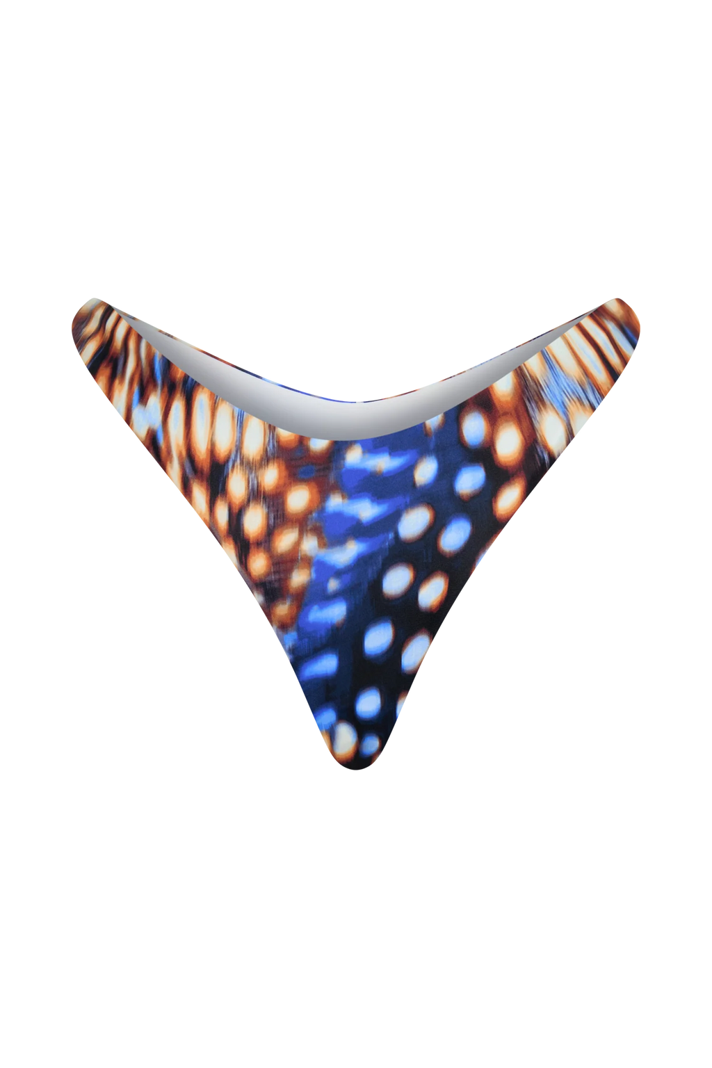 Coralia High Side Thong Bikini Bottom - Blue Abstract Print