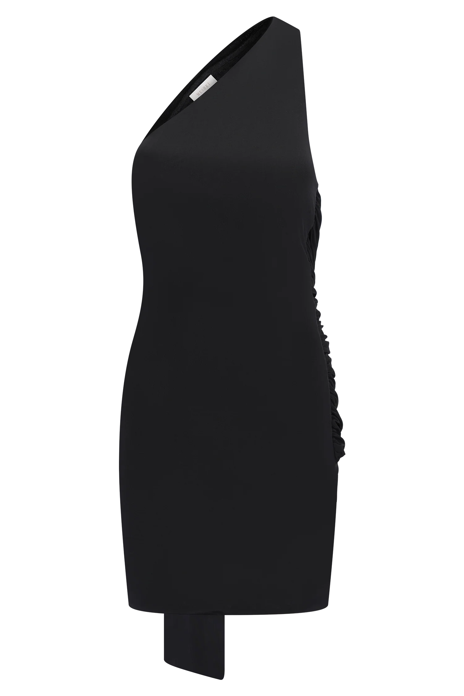 Claudette Slinky Mini Dress With Hardware - Black