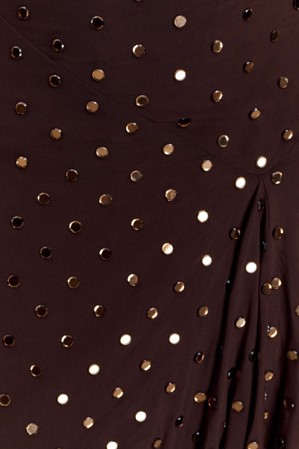 Zahra Diamante Cowl Mini Dress - Chocolate