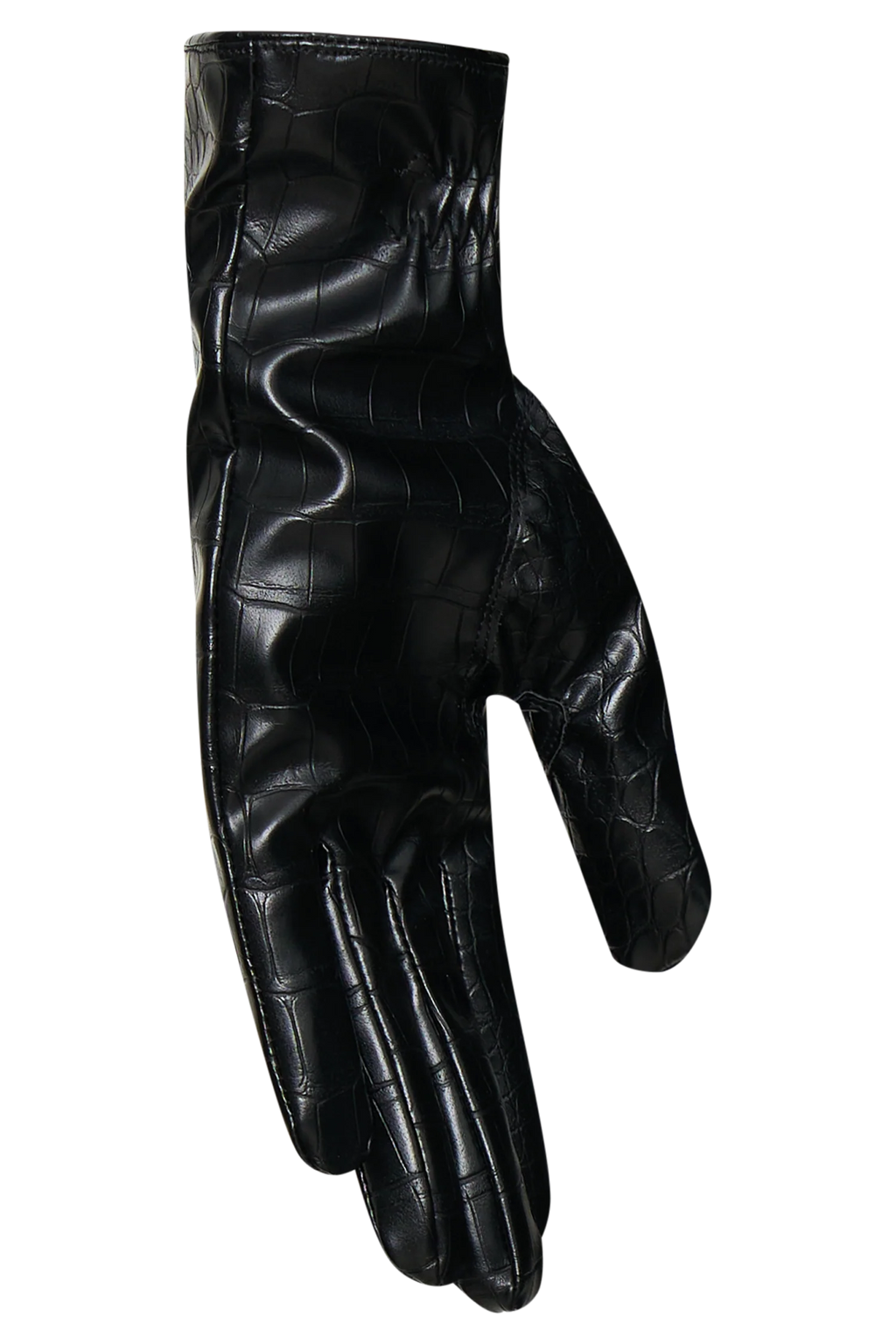 Atlas Faux Leather Crocodile Gloves - Black