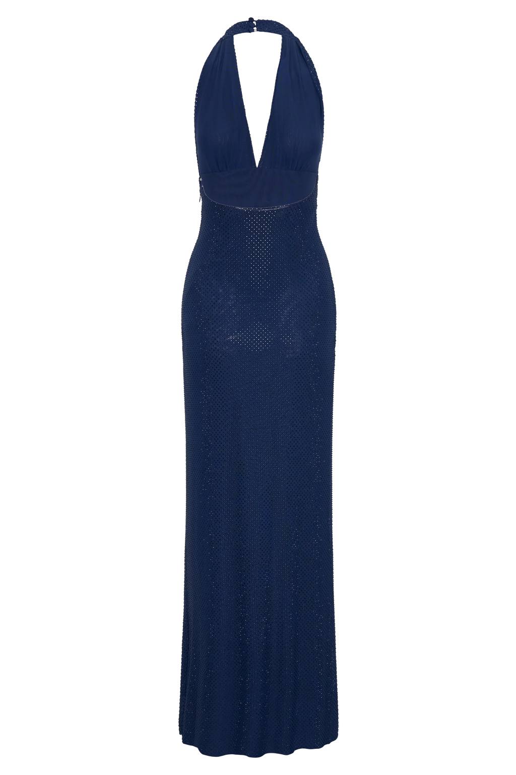 Harriet Halter Neck Diamante Maxi Dress - Navy